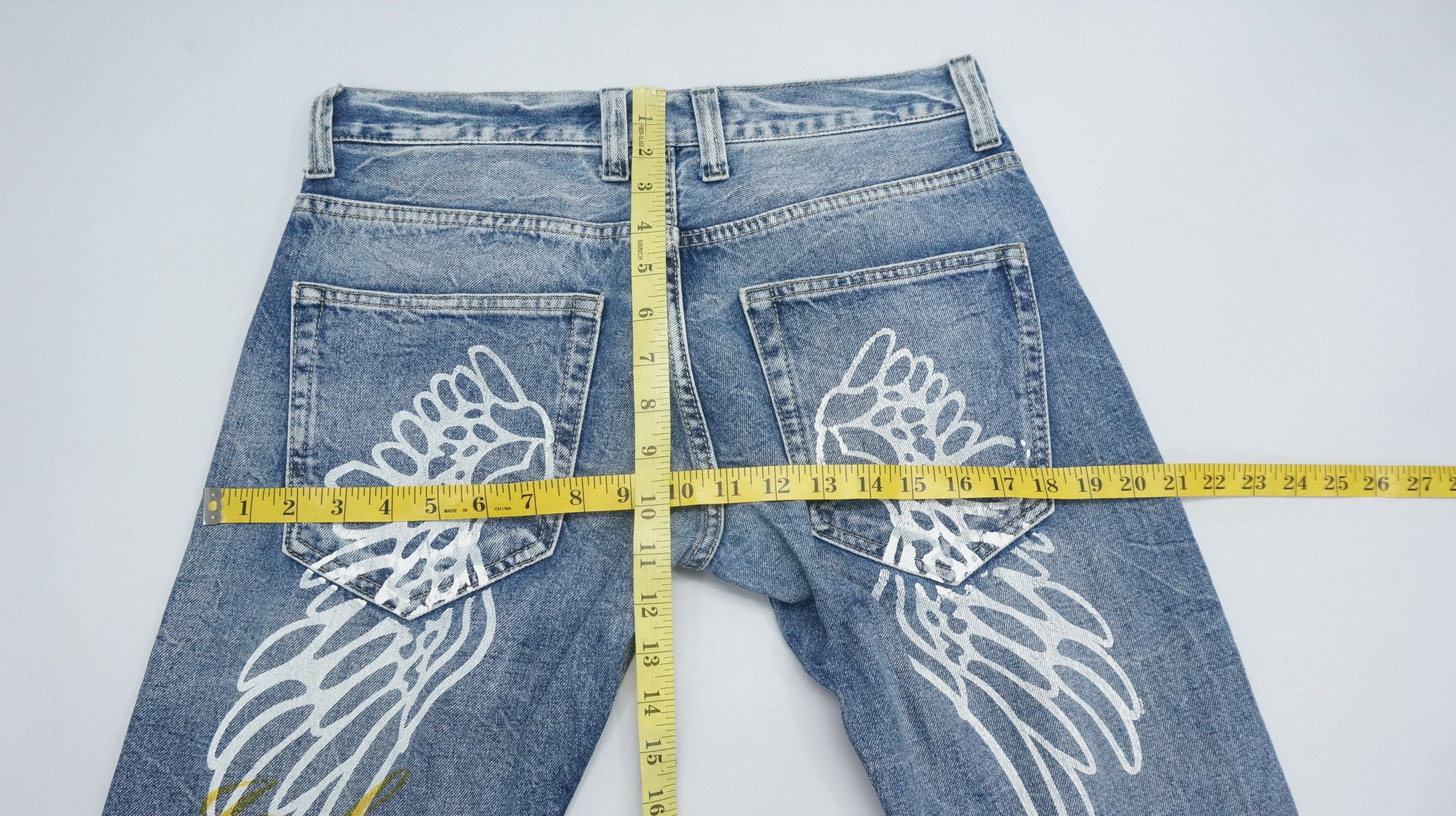 Japanese Brand 🔥 JACK SERIKA Vintage Wings Printed Flared Jeans Size US 30 / EU 46 - 12 Thumbnail