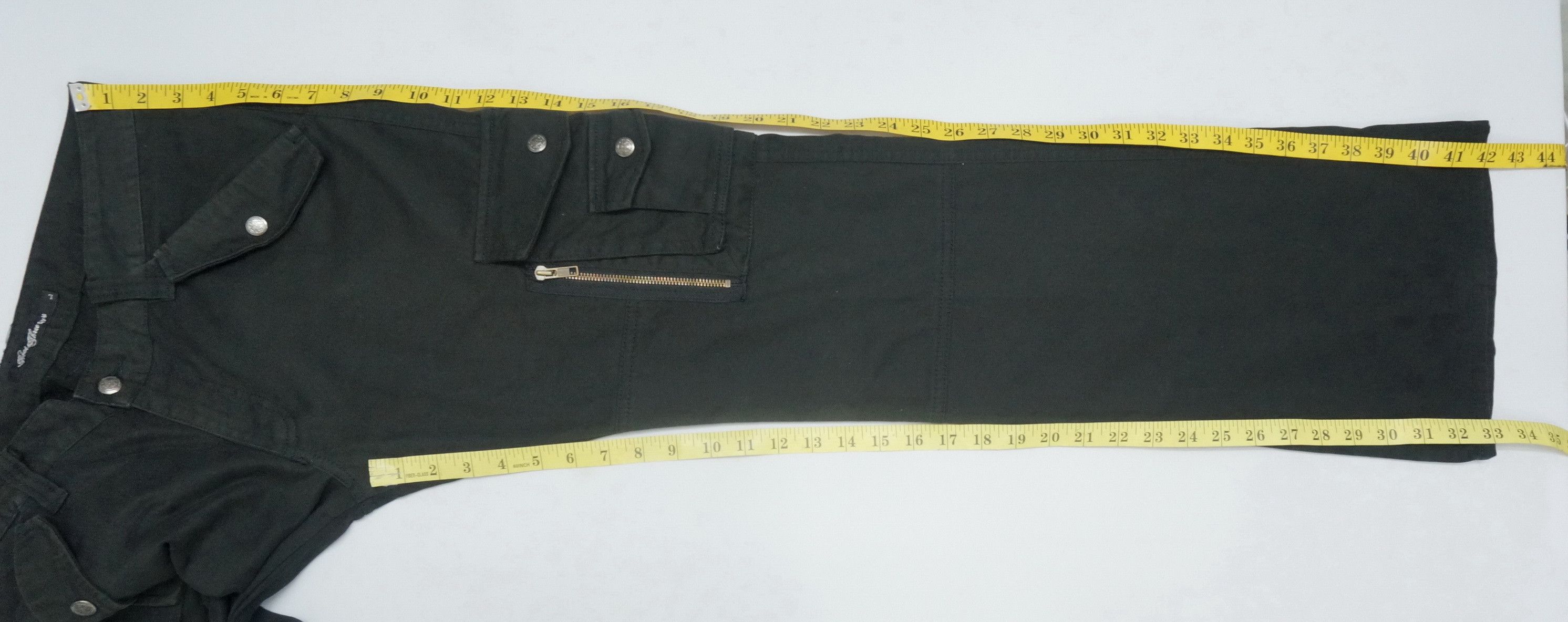 Japanese Brand Vtg ROOT THREE Low Rise Flare Leg Black Worn Cargo Pants Size US 32 / EU 48 - 16 Thumbnail