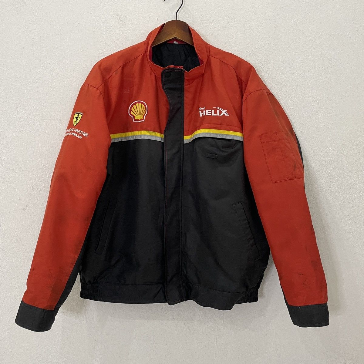 image of Ferrari x Racing Vintage Shell Ferari Zipper Ups Jacket in Red, Men's (Size XL)