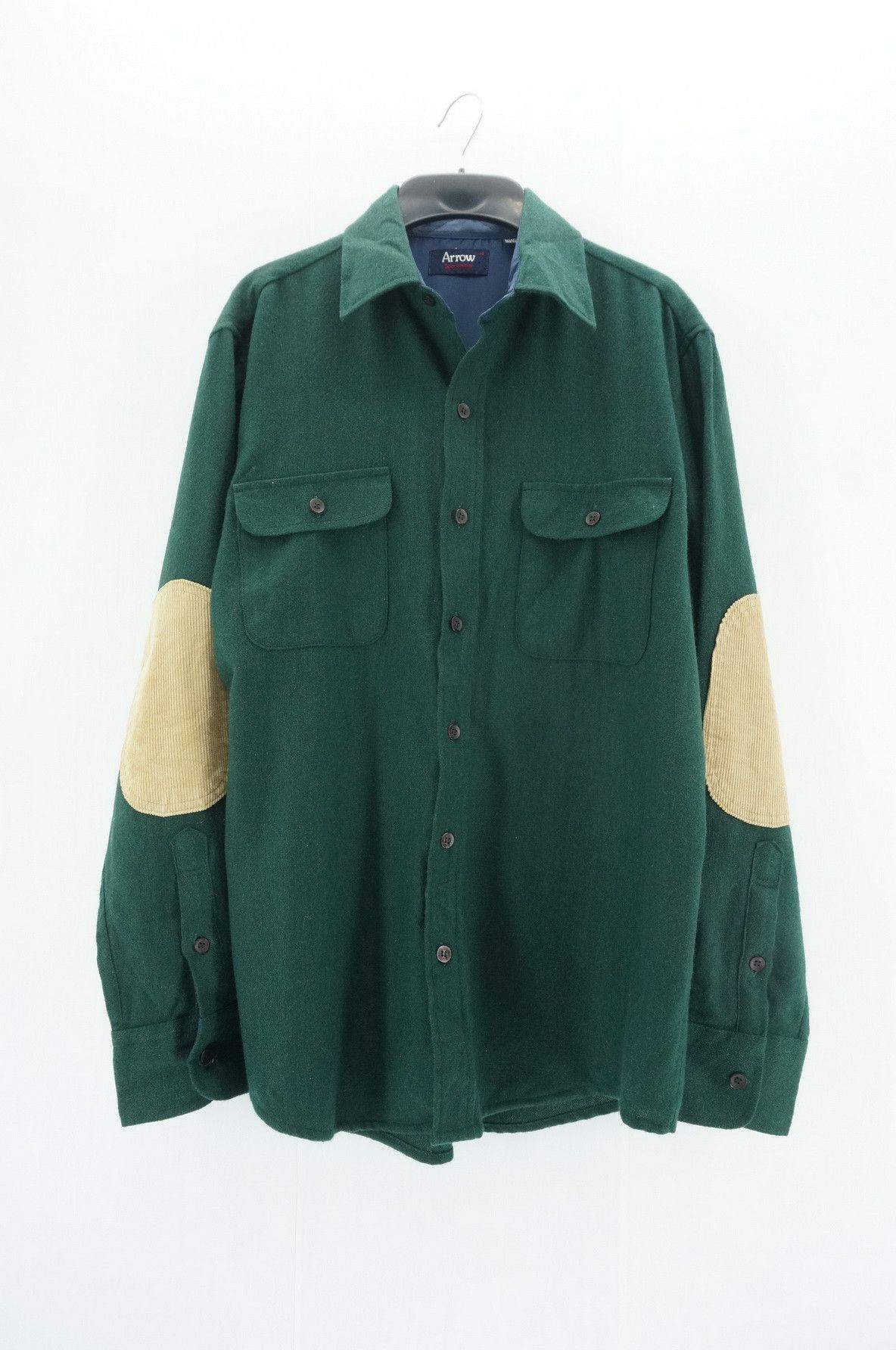 Arrow Vintage ARROW Dark Green Elbow Patch Wool T- Shirt Size US S / EU 44-46 / 1 - 1 Thumbnail