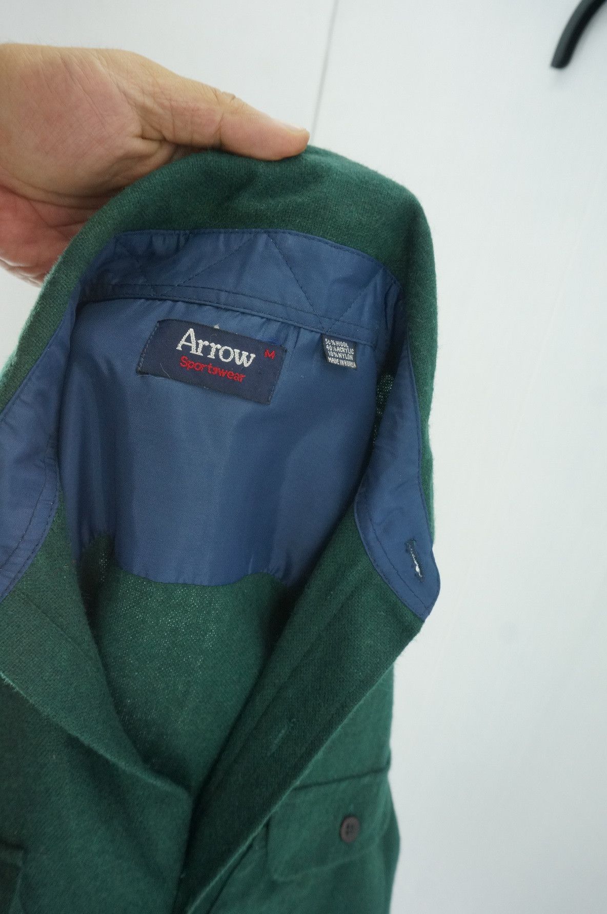 Arrow Vintage ARROW Dark Green Elbow Patch Wool T- Shirt Size US S / EU 44-46 / 1 - 6 Thumbnail