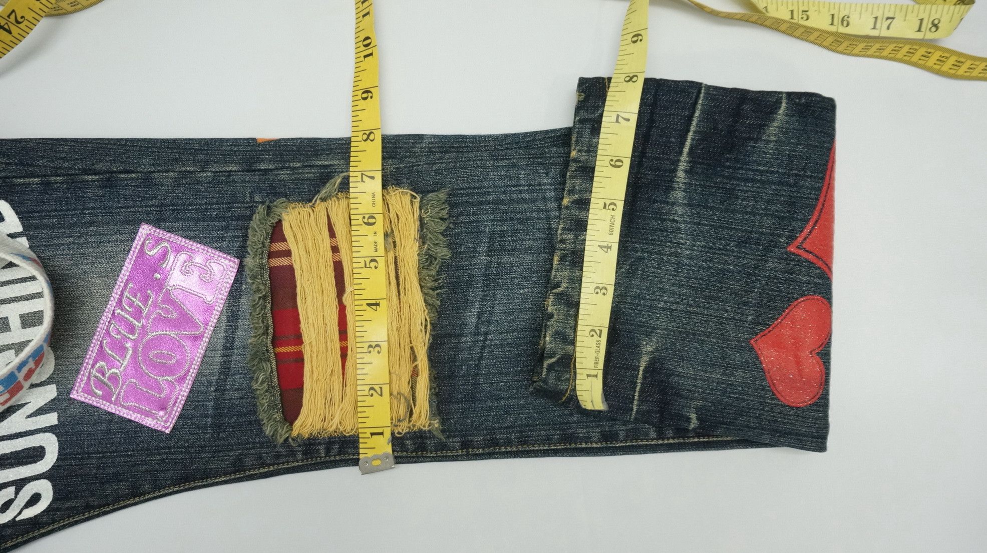 Japanese Brand Blue Sunshine California Surf Patches Jeans Size US 29 - 19 Thumbnail