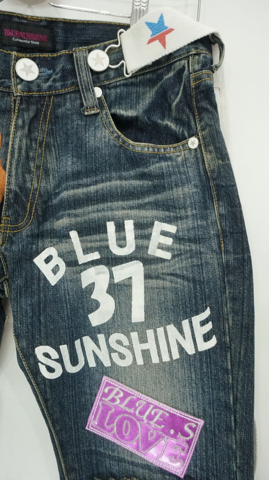Japanese Brand Blue Sunshine California Surf Patches Jeans Size US 29 - 6 Thumbnail
