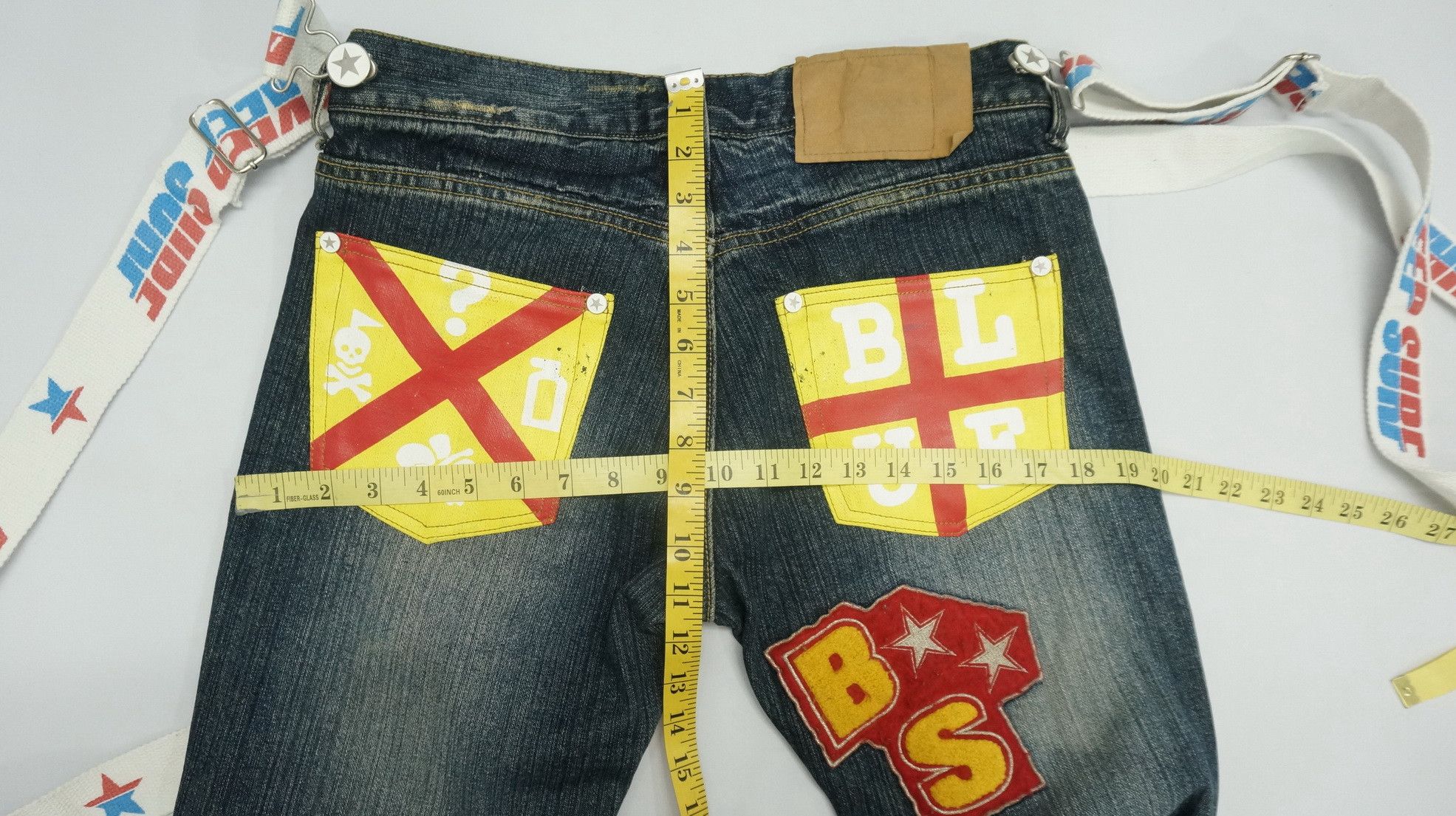Japanese Brand Blue Sunshine California Surf Patches Jeans Size US 29 - 18 Thumbnail
