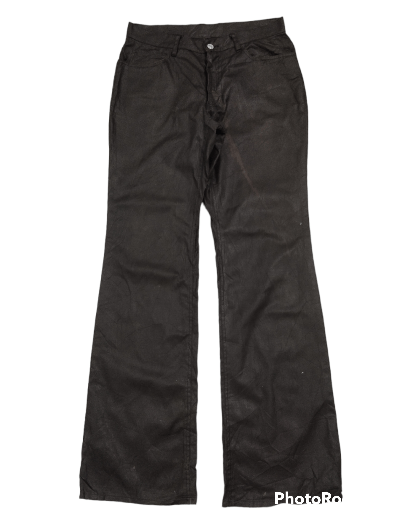 image of Sick Flare Waxed Black Unbranded Denim Pants, Men's (Size 29)