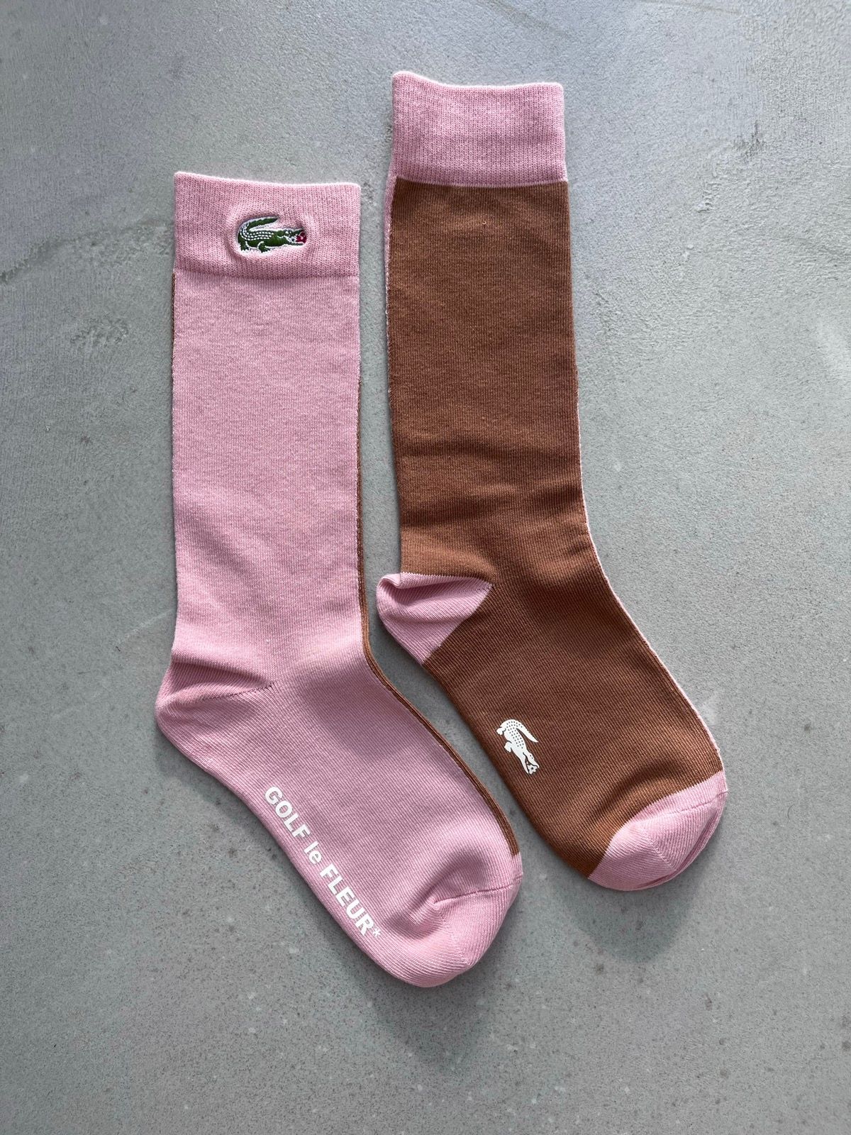 Pre-owned Golf Wang X Lacoste Golf Le Fleur Lacoste Socks In Pink