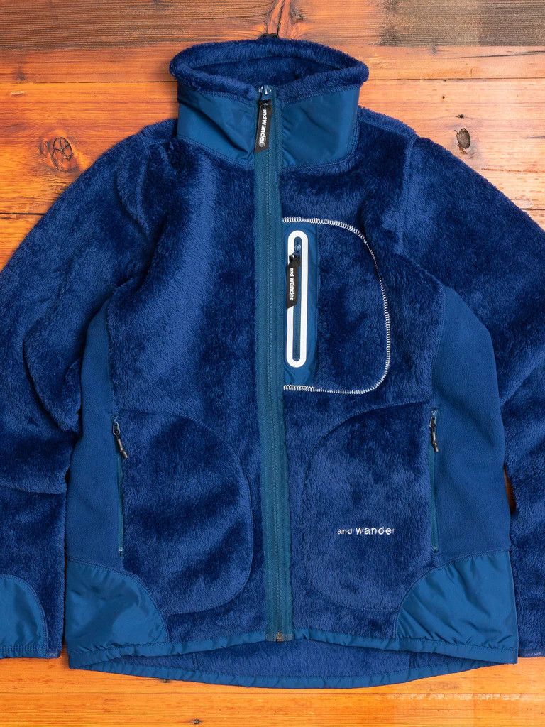 image of And Wander High Loft Fleece Jacket in Blue, Men's (Size XL)