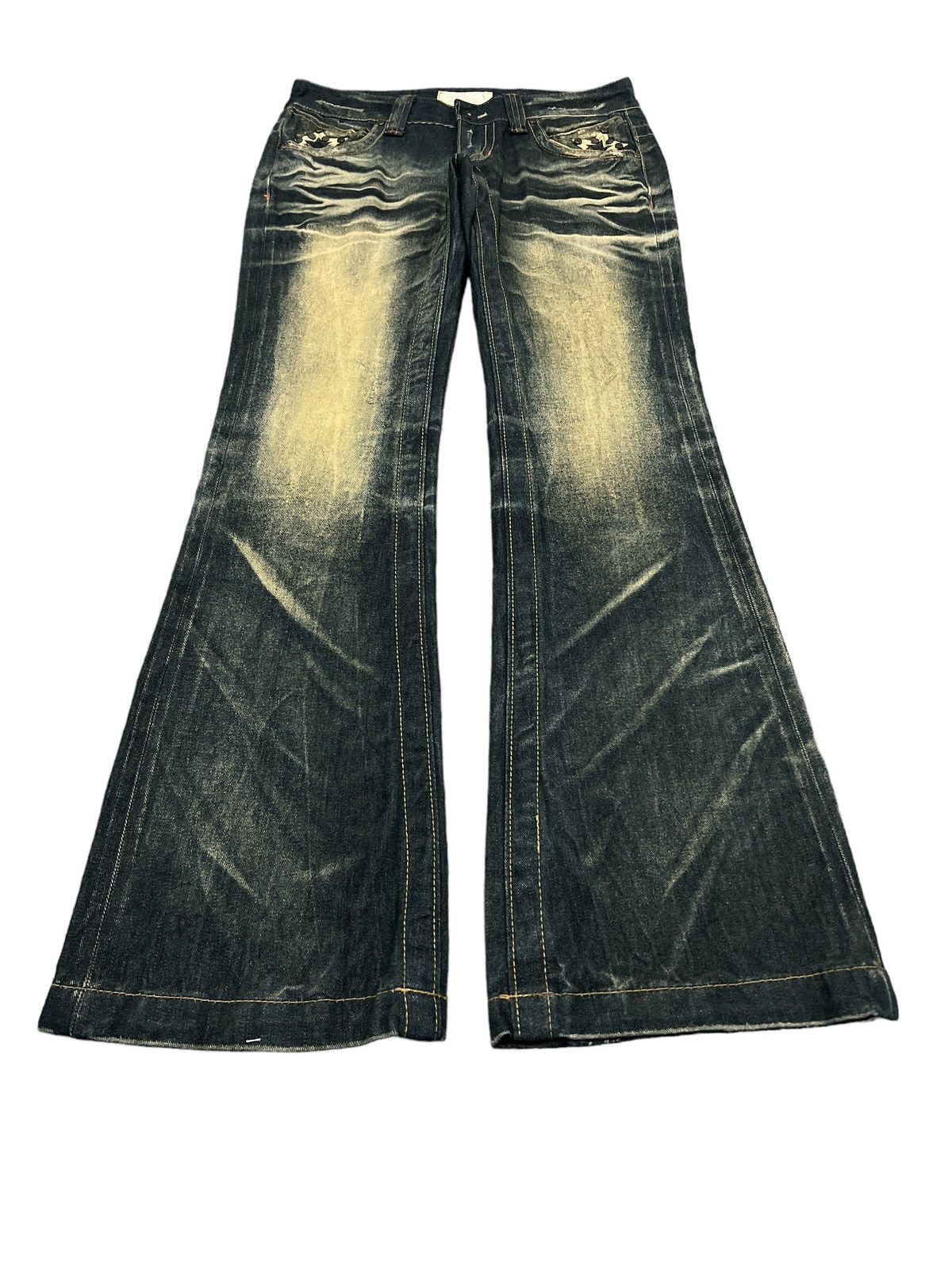 Japanese Brand × Vintage FLARED 💥LOLITA LOW RISE RUSTY DENIM PANT Size US 29 - 2 Thumbnail