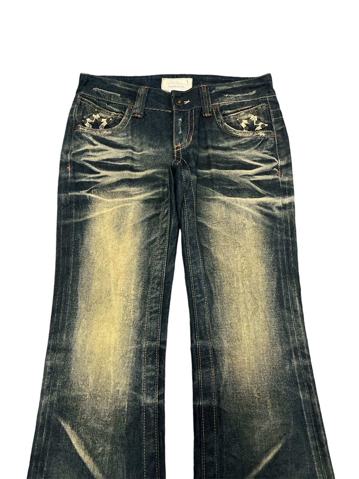 Japanese Brand × Vintage FLARED 💥LOLITA LOW RISE RUSTY DENIM PANT Size US 29 - 3 Thumbnail