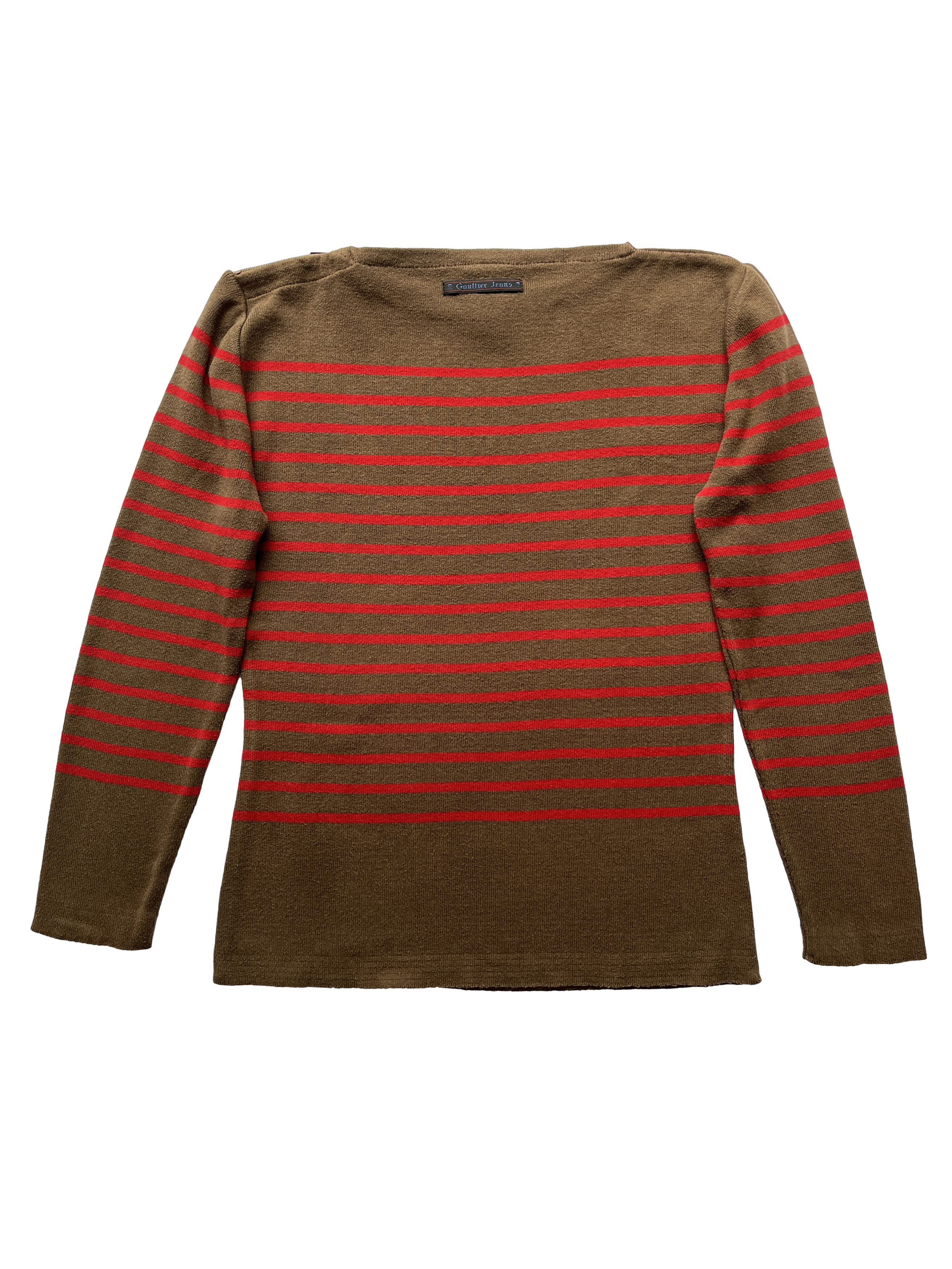 Jean Paul Gaultier ⚡️QUICK SALE⚡️1990s' Jean Paul Gaultier Brown Red Tshirt Size M / US 6-8 / IT 42-44 - 2 Thumbnail