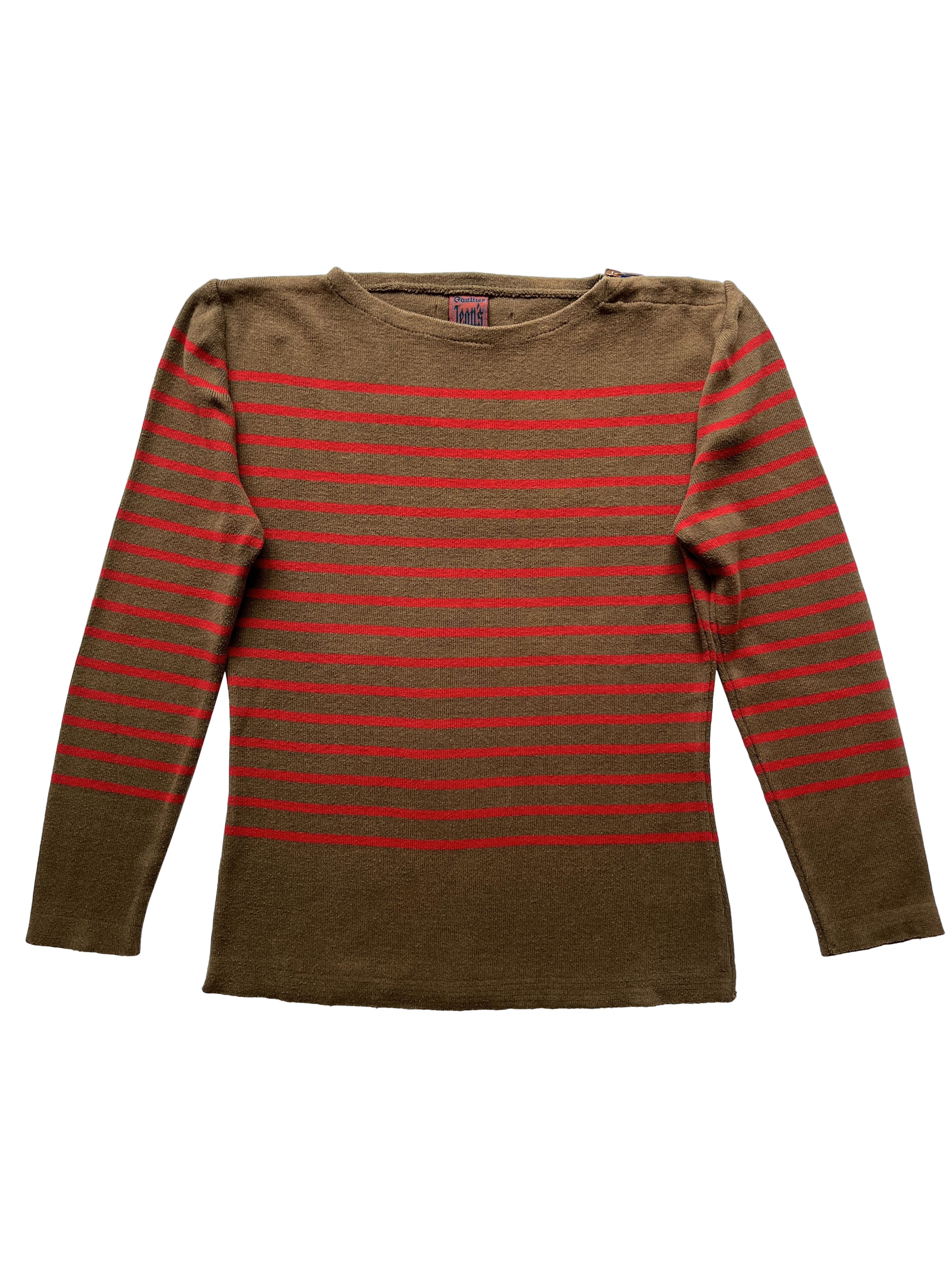 Jean Paul Gaultier ⚡️QUICK SALE⚡️1990s' Jean Paul Gaultier Brown Red Tshirt Size M / US 6-8 / IT 42-44 - 1 Thumbnail