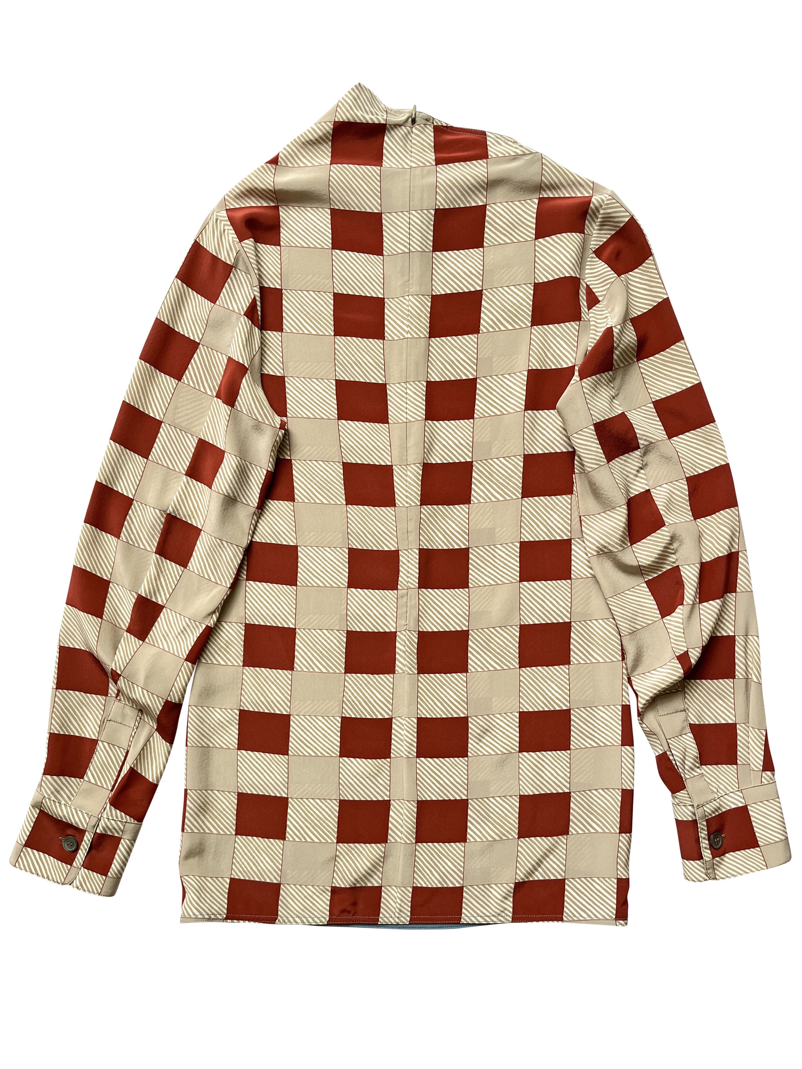 Marni ⚡️QUICK SALE⚡️Marni Beige and Brick Silk Top Size M / US 6-8 / IT 42-44 - 2 Thumbnail