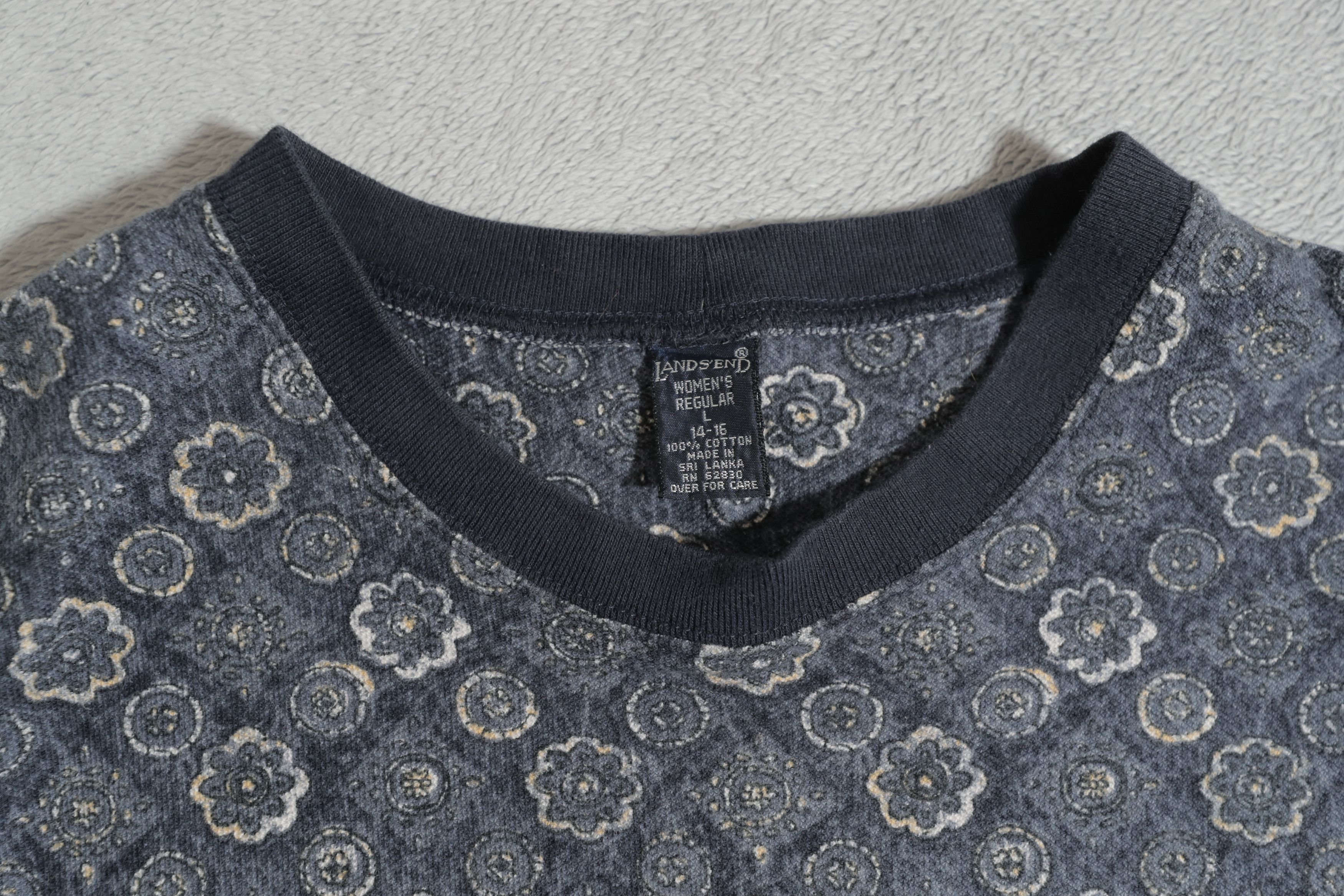 Lands' End Lands End Vintage Floral Rug Shirt (L) Size US L / EU 52-54 / 3 - 8 Thumbnail