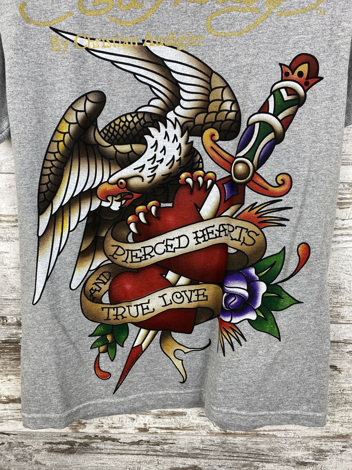 Ed Hardy × Vintage Mens Vintage Ed Hardy T Shirt Christian Audigier tee Japanes Size US S / EU 44-46 / 1 - 3 Thumbnail