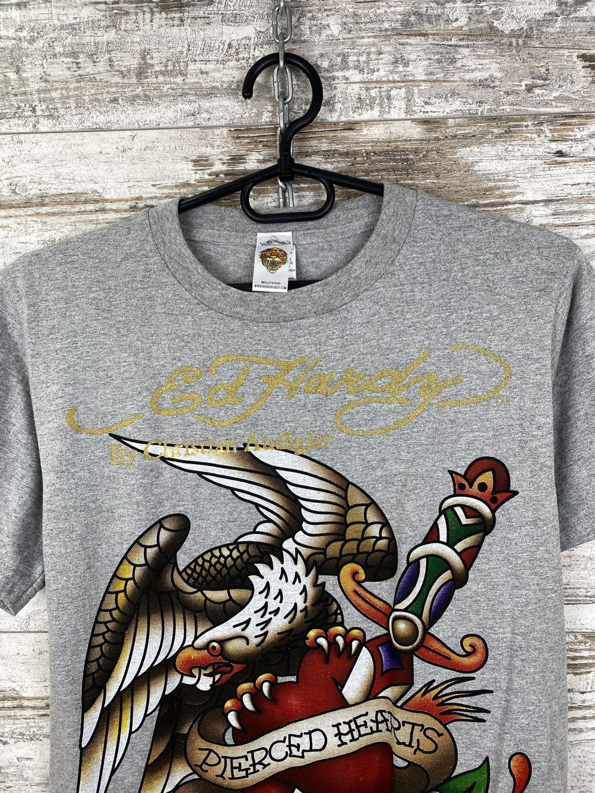 Ed Hardy × Vintage Mens Vintage Ed Hardy T Shirt Christian Audigier tee Japanes Size US S / EU 44-46 / 1 - 2 Thumbnail