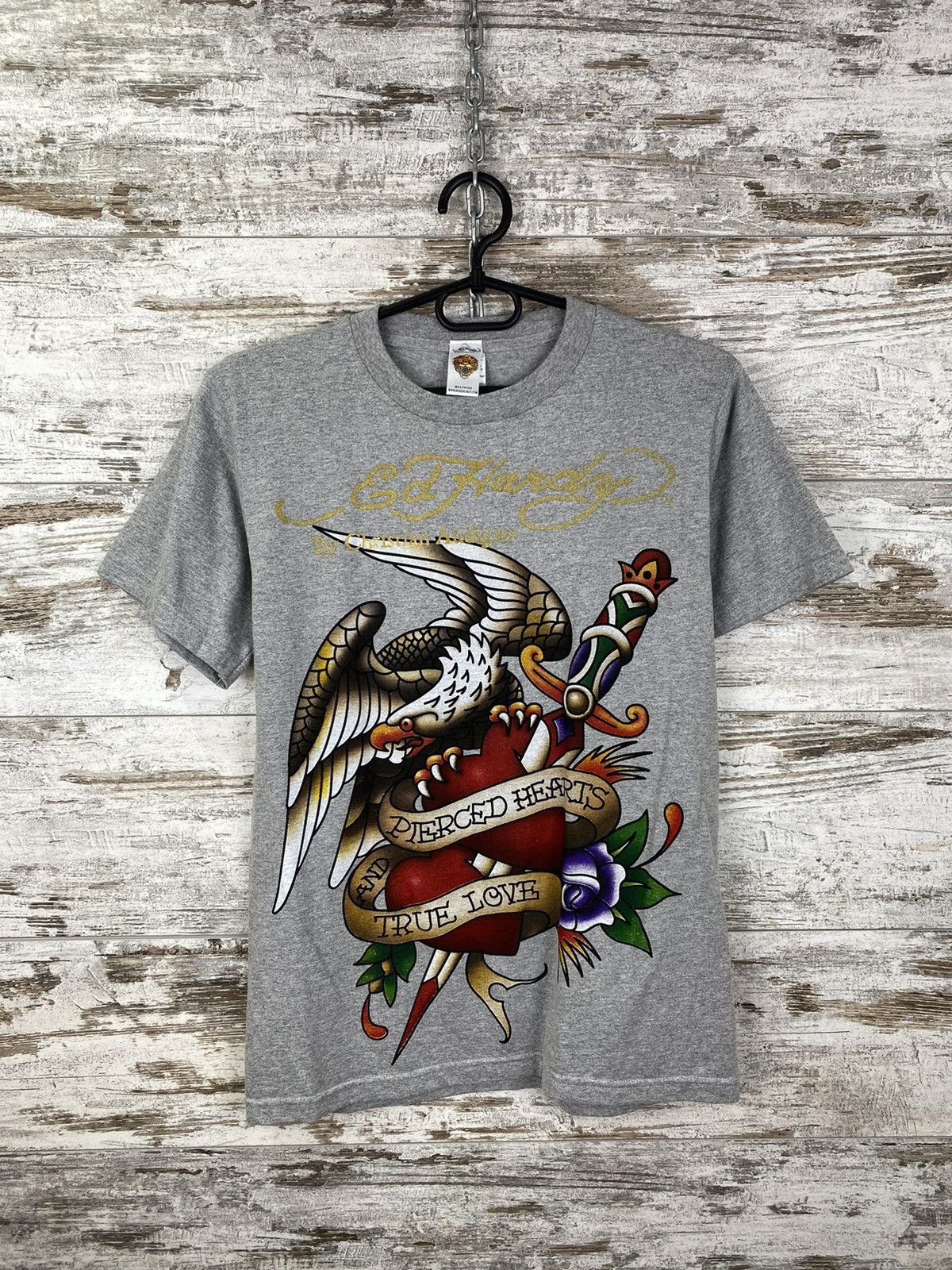 Ed Hardy × Vintage Mens Vintage Ed Hardy T Shirt Christian Audigier tee Japanes Size US S / EU 44-46 / 1 - 1 Thumbnail