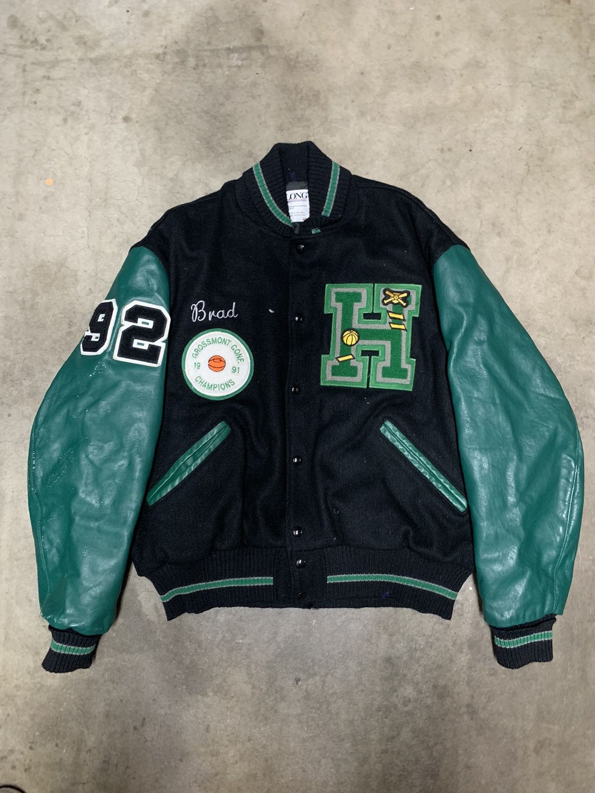 Vintage 90s Leather Varsity Jacket