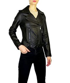 Asymmetrical Zip Leather Jacket