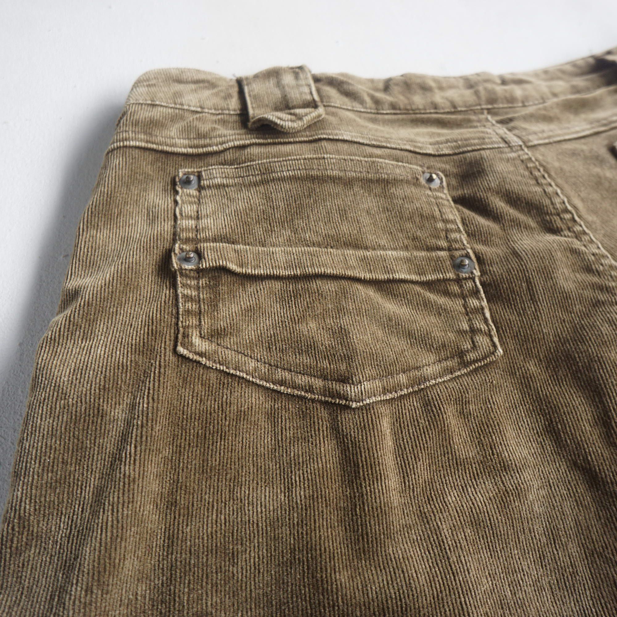 Japanese Brand 40ans REQUEST BOUTIQUE Low Rise Corduroy with Hem Buckle Size 29" - 10 Thumbnail