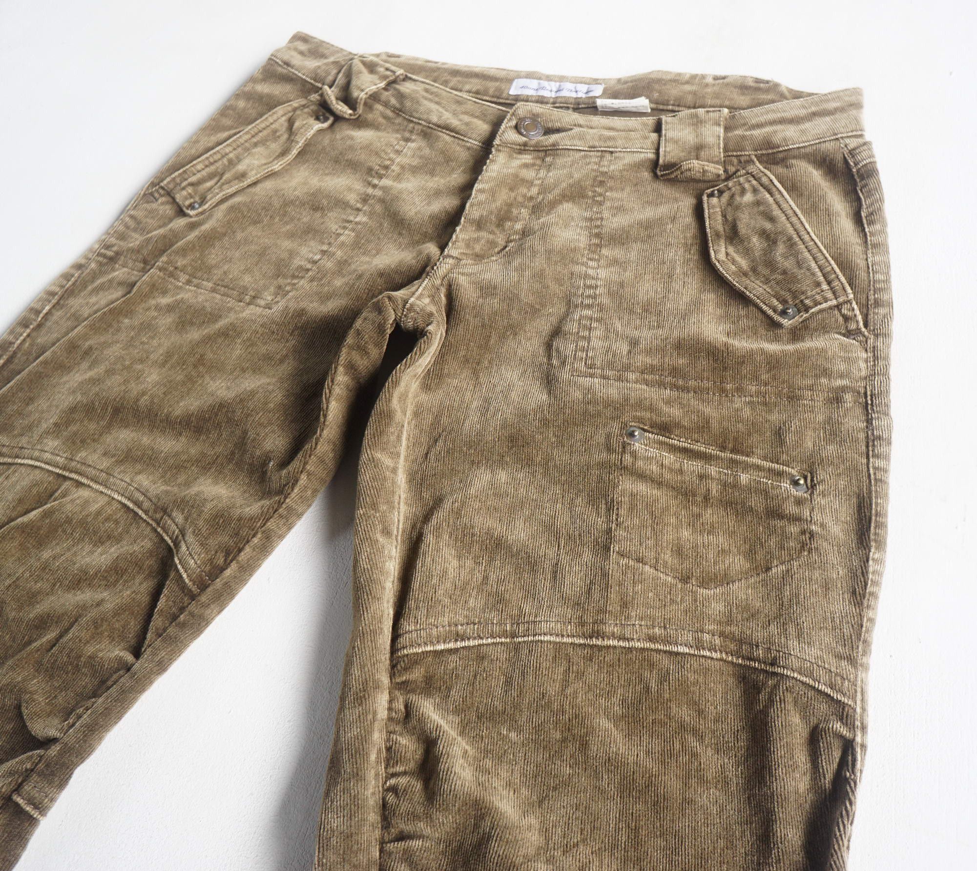Japanese Brand 40ans REQUEST BOUTIQUE Low Rise Corduroy with Hem Buckle Size 29" - 7 Thumbnail