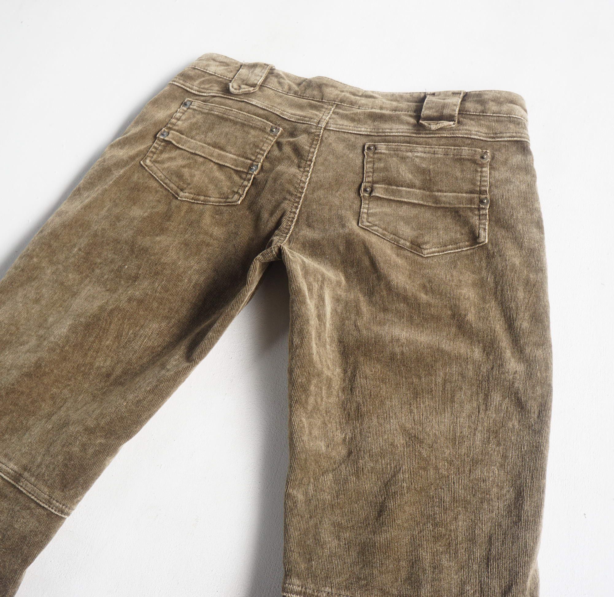Japanese Brand 40ans REQUEST BOUTIQUE Low Rise Corduroy with Hem Buckle Size 29" - 8 Thumbnail