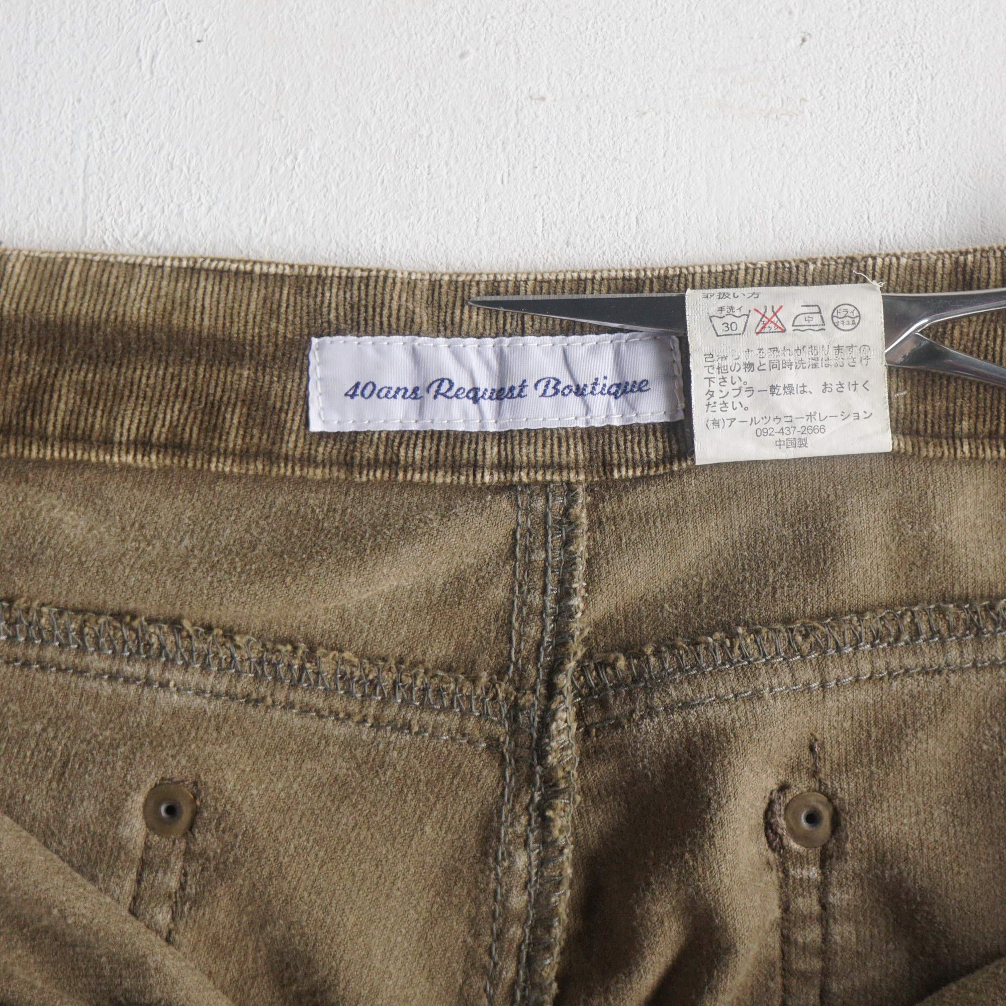 Japanese Brand 40ans REQUEST BOUTIQUE Low Rise Corduroy with Hem Buckle Size 29" - 15 Thumbnail