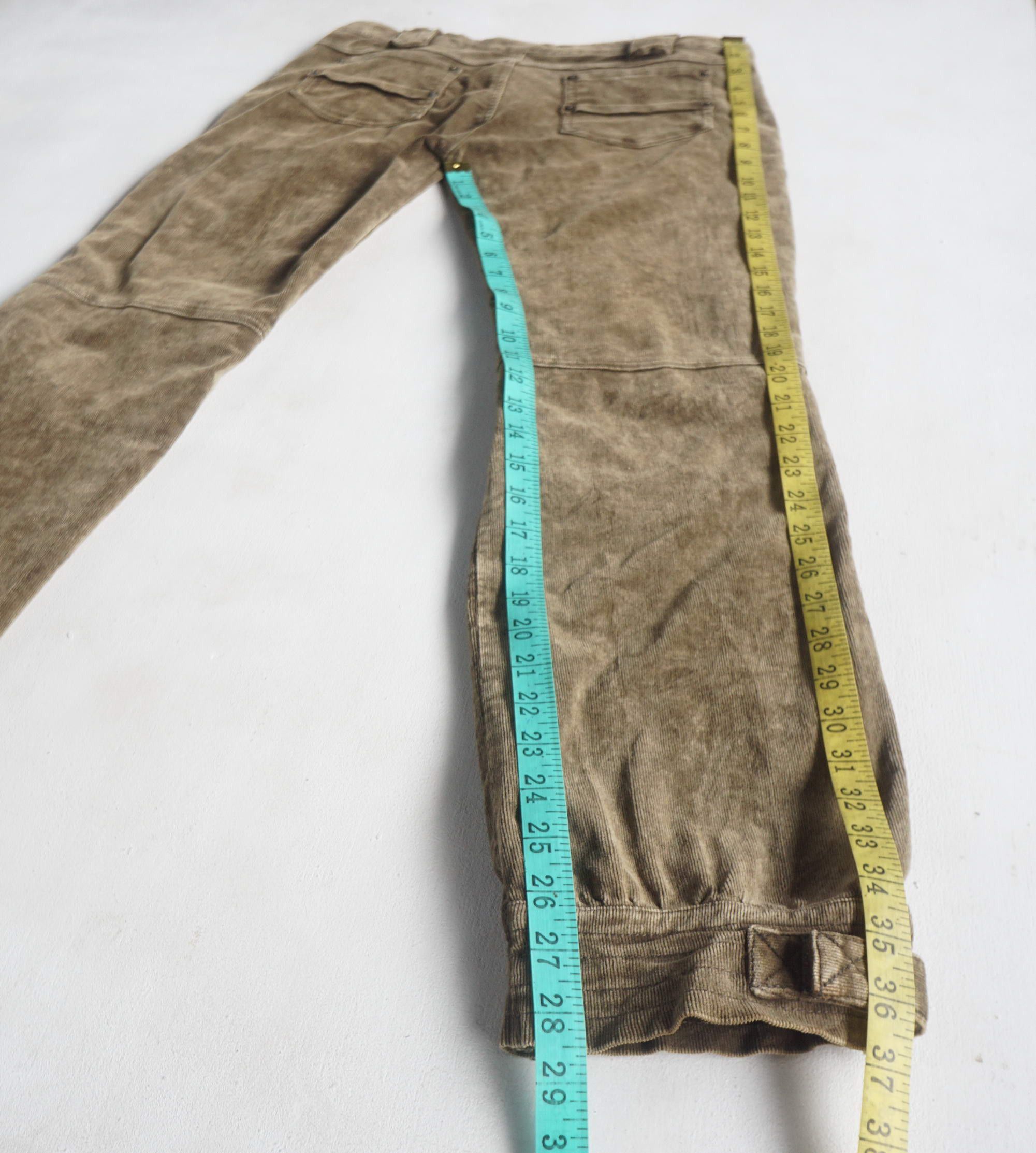 Japanese Brand 40ans REQUEST BOUTIQUE Low Rise Corduroy with Hem Buckle Size 29" - 20 Thumbnail