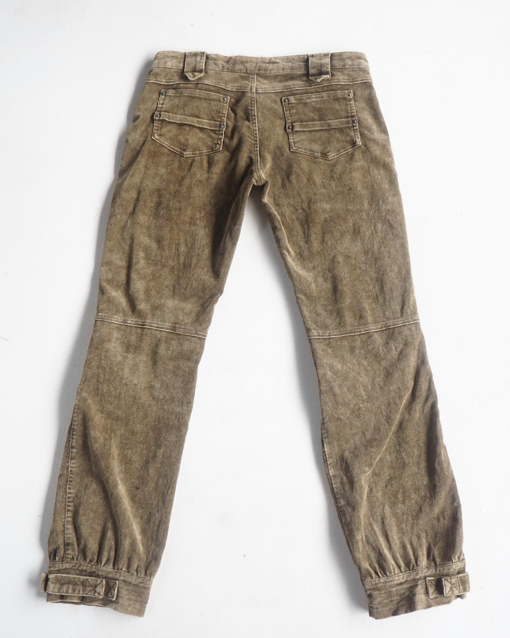 Japanese Brand 40ans REQUEST BOUTIQUE Low Rise Corduroy with Hem Buckle Size 29" - 2 Thumbnail