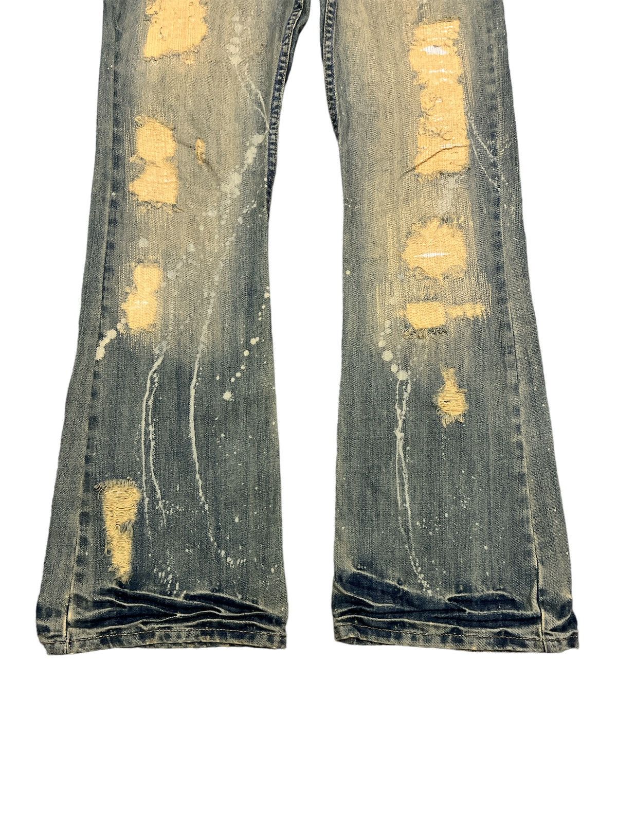 Vintage FLARED 💥MIDAS SASHIKO BORO SPLATED DISTRESSED DENIM PANT Size US 30 / EU 46 - 4 Thumbnail