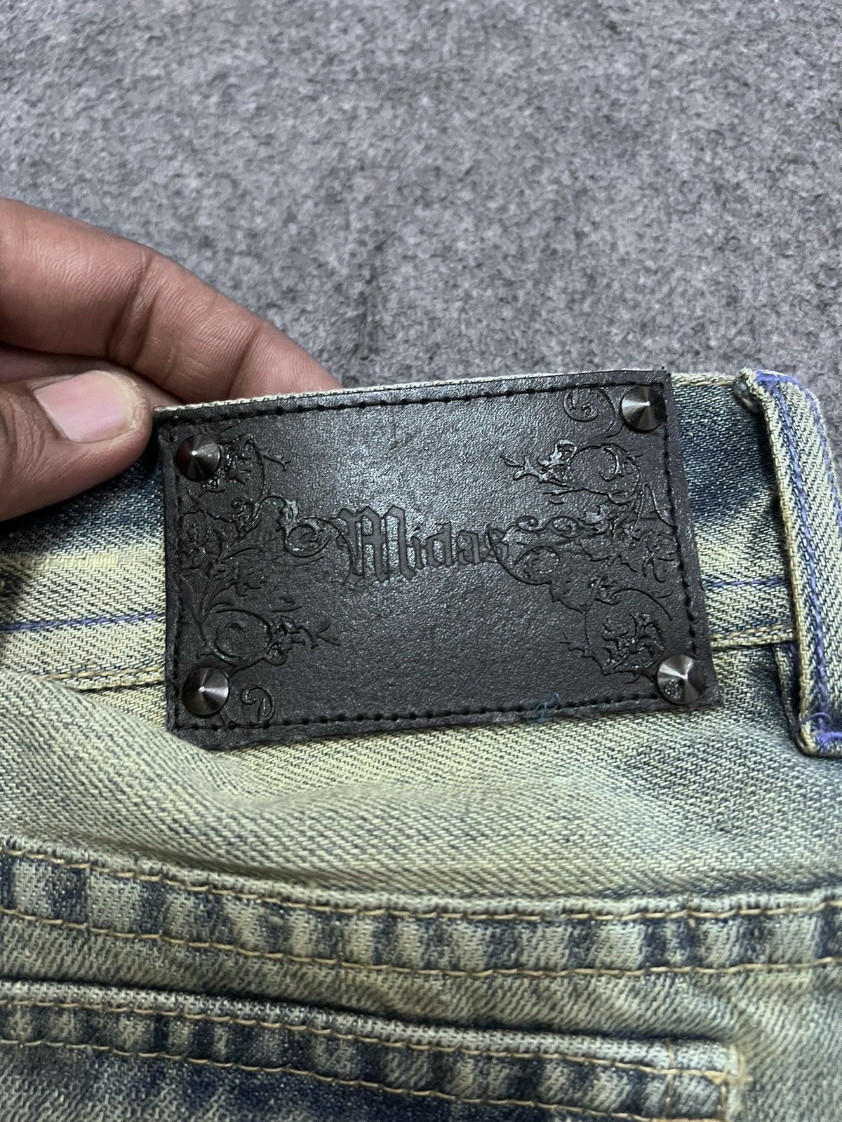 Vintage FLARED 💥MIDAS SASHIKO BORO SPLATED DISTRESSED DENIM PANT Size US 30 / EU 46 - 8 Thumbnail