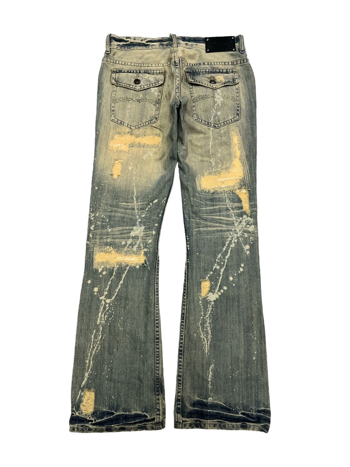 Vintage FLARED 💥MIDAS SASHIKO BORO SPLATED DISTRESSED DENIM PANT Size US 30 / EU 46 - 7 Thumbnail