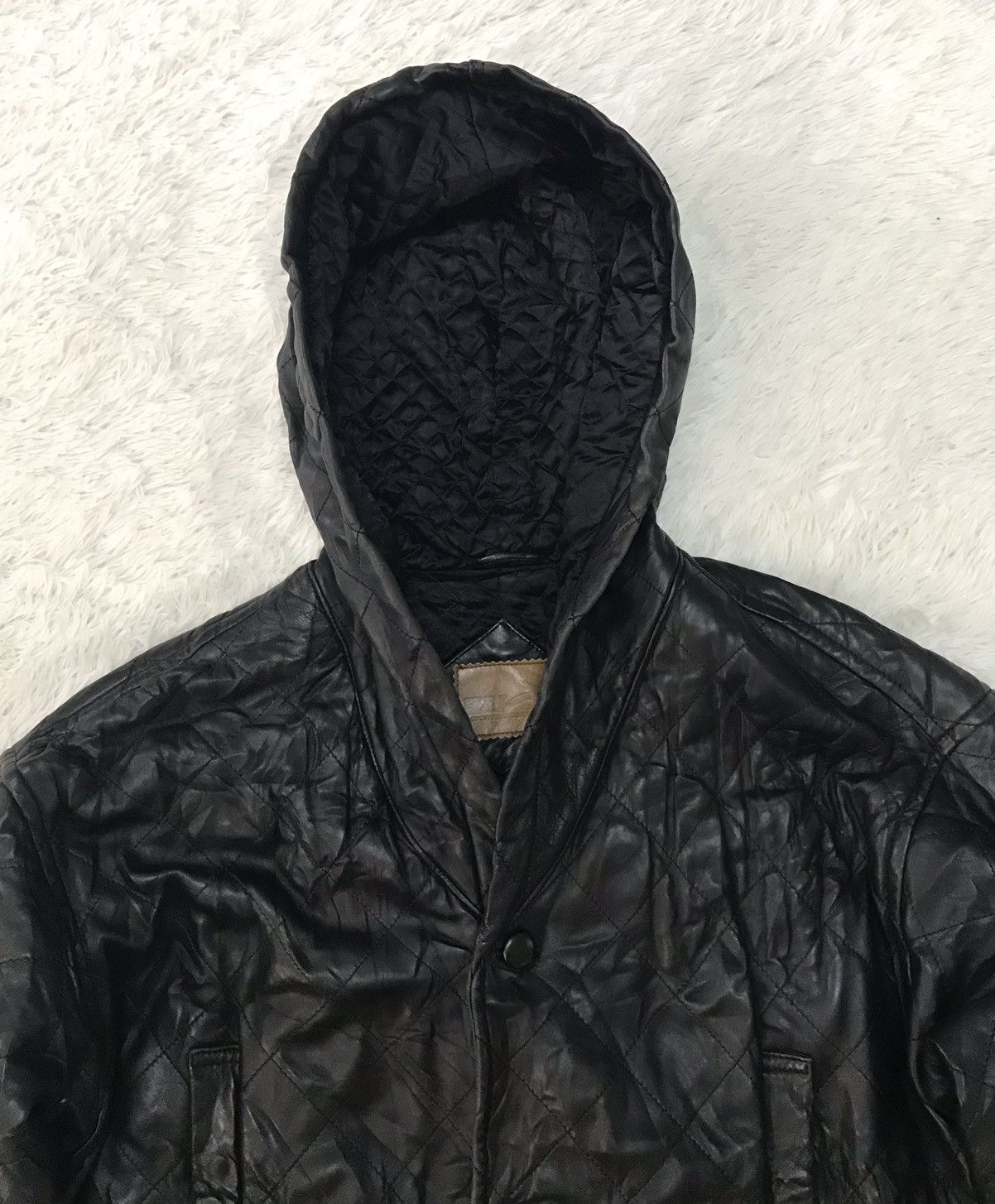 Hai Sporting Gear Hai Sporting Gear Issey Miyake Quilt Leather Jacket Hooded Size US M / EU 48-50 / 2 - 7 Thumbnail