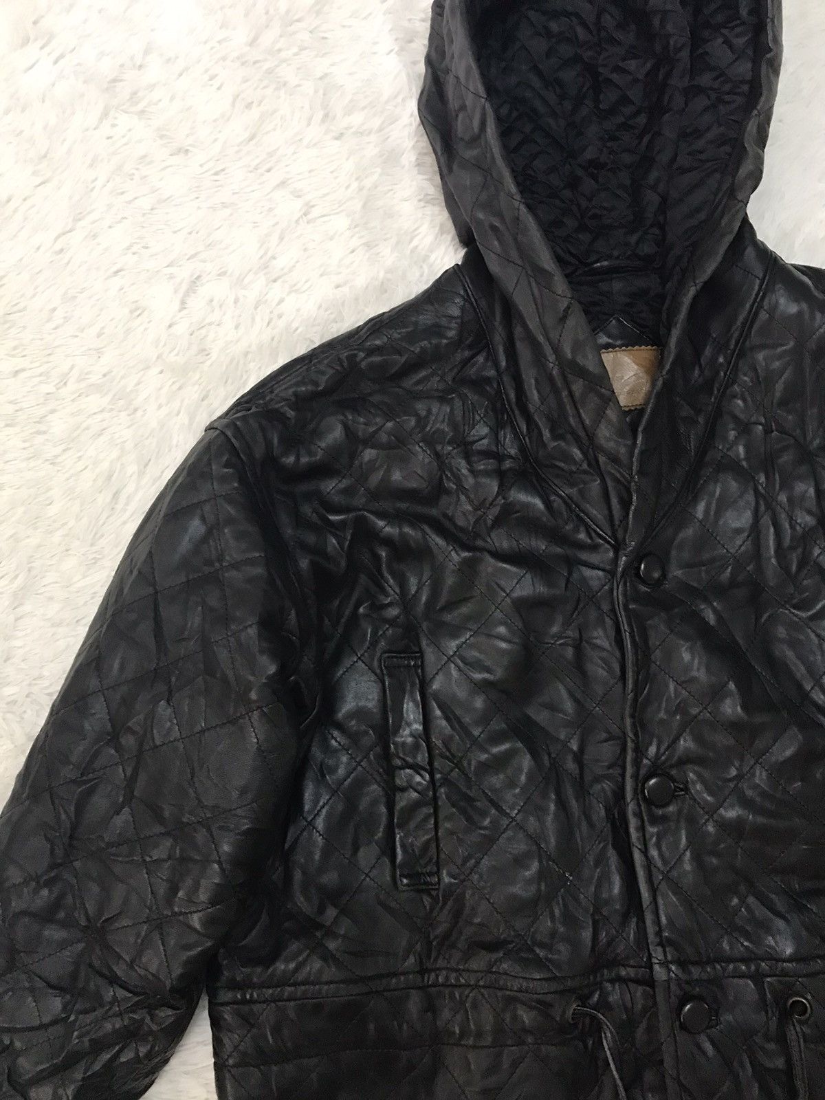 Hai Sporting Gear Hai Sporting Gear Issey Miyake Quilt Leather Jacket Hooded Size US M / EU 48-50 / 2 - 3 Thumbnail