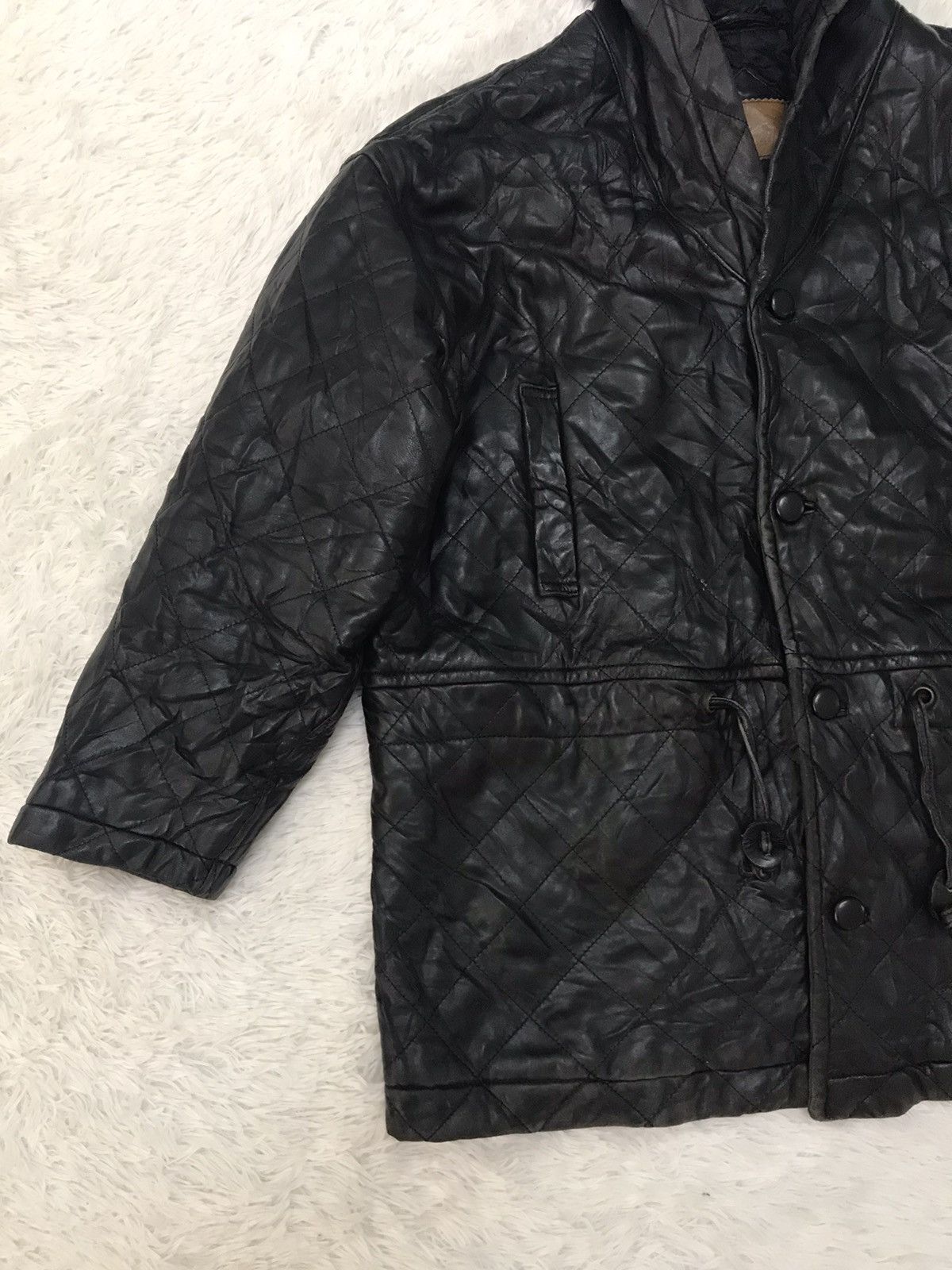 Hai Sporting Gear Hai Sporting Gear Issey Miyake Quilt Leather Jacket Hooded Size US M / EU 48-50 / 2 - 6 Thumbnail