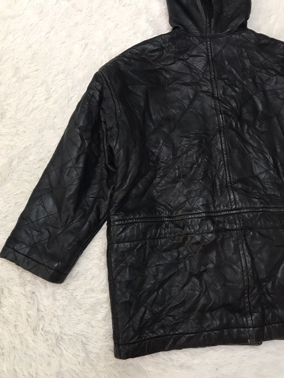 Hai Sporting Gear Hai Sporting Gear Issey Miyake Quilt Leather Jacket Hooded Size US M / EU 48-50 / 2 - 9 Thumbnail