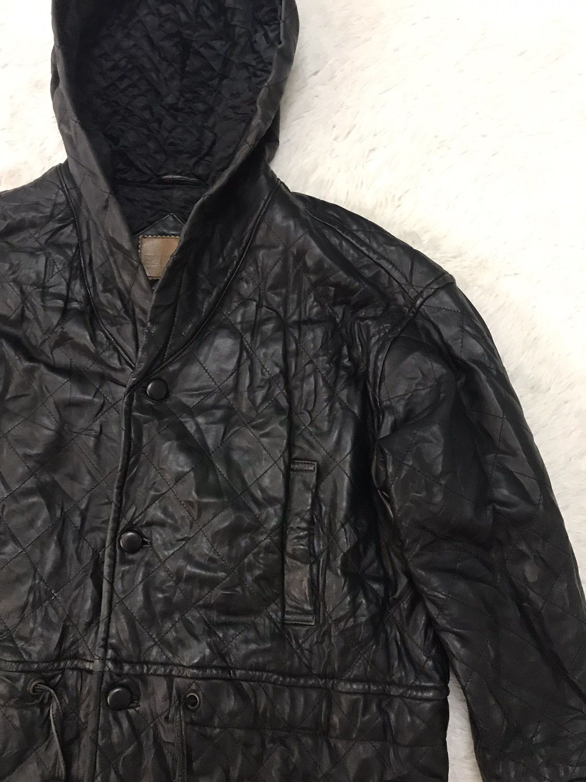 Hai Sporting Gear Hai Sporting Gear Issey Miyake Quilt Leather Jacket Hooded Size US M / EU 48-50 / 2 - 4 Thumbnail