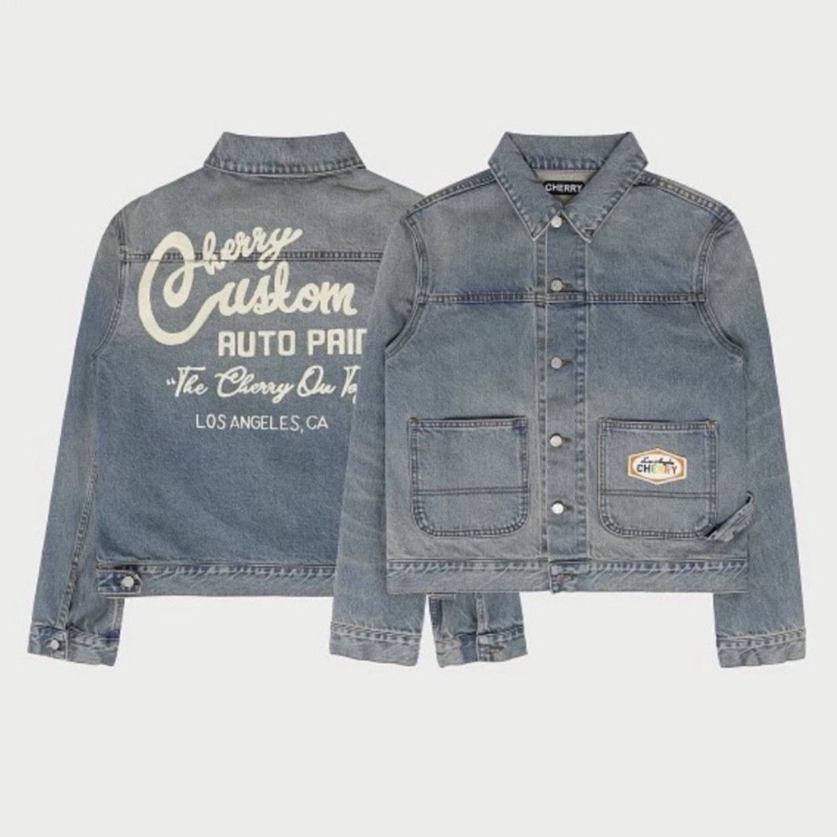 Cherry LA Cherry LA Denim Paint Jean Jacket (CL2 Wash) Size Small Size S / US 4 / IT 40 - 1 Thumbnail