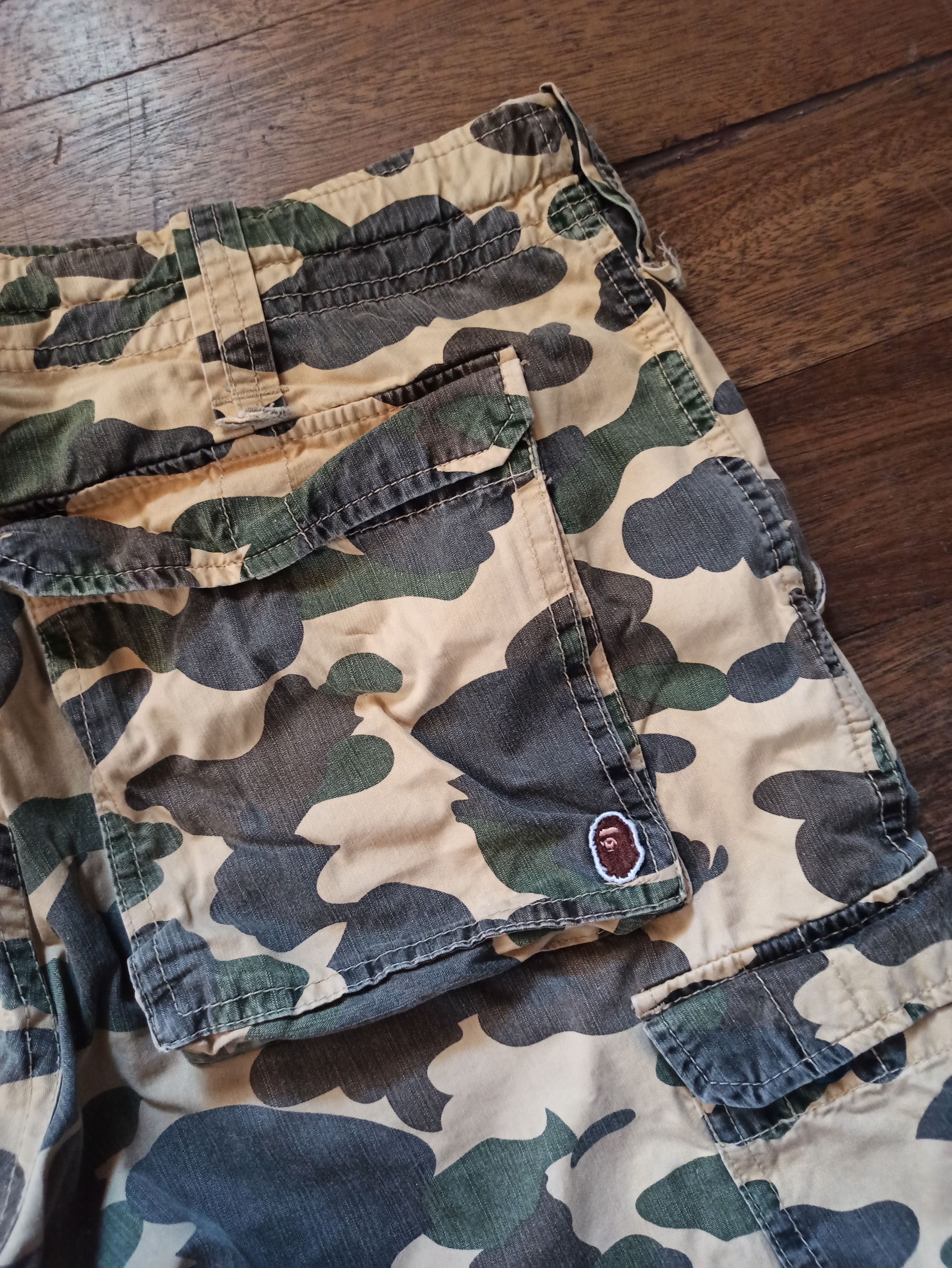 Bape Bape Og Yellow Camo Cargo Shorts Size US 32 / EU 48 - 6 Thumbnail