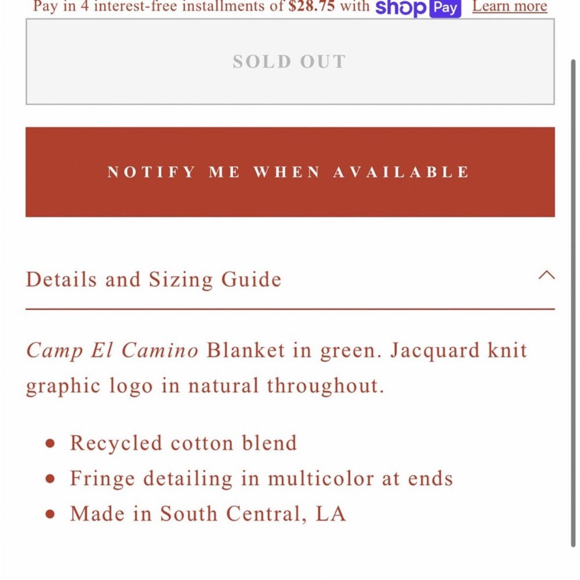 Cherry LA Cherry LA Swimwear Blanket (Green) Camp El Camino Blanket Size ONE SIZE - 8 Thumbnail