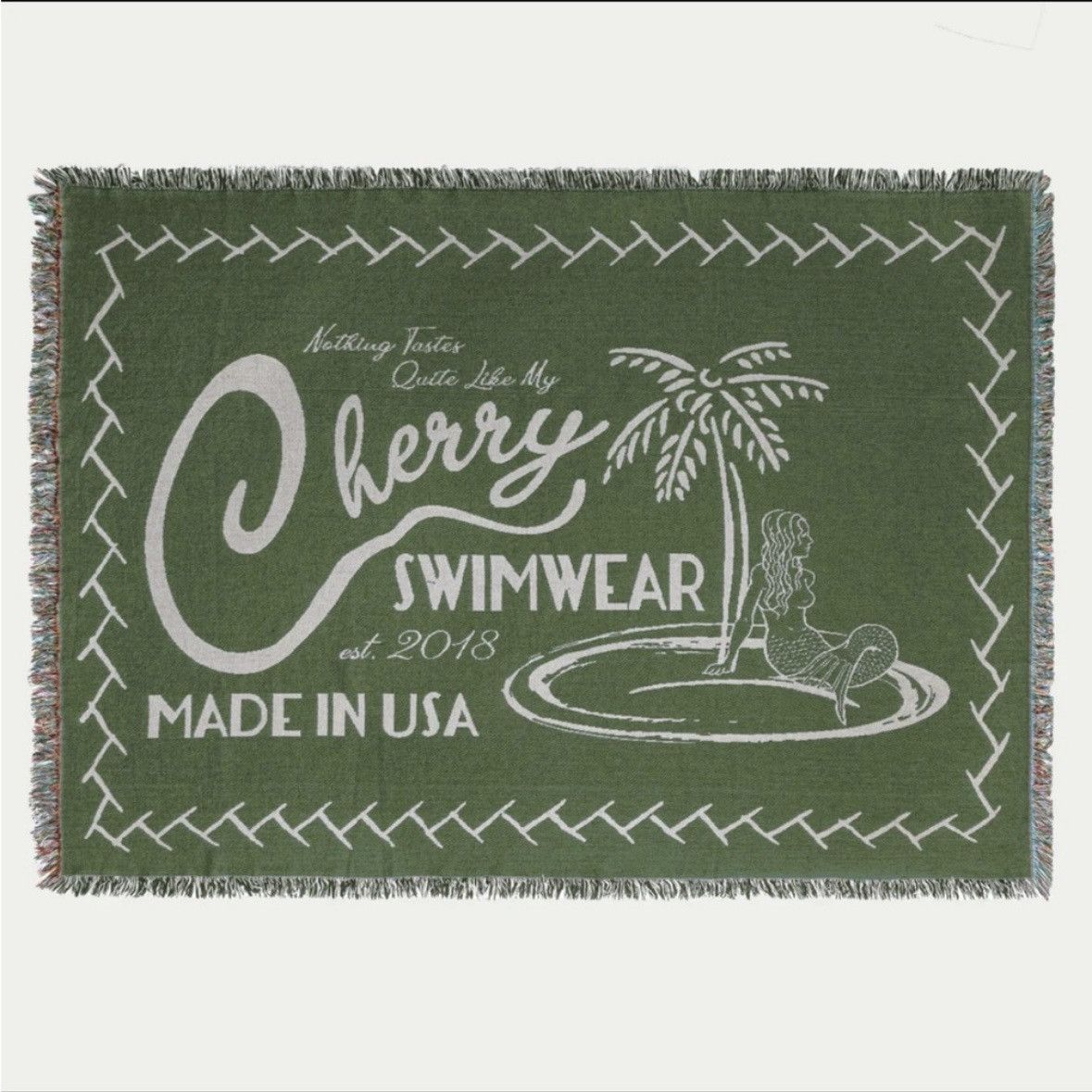 Cherry LA Cherry LA Swimwear Blanket (Green) Camp El Camino Blanket Size ONE SIZE - 1 Thumbnail
