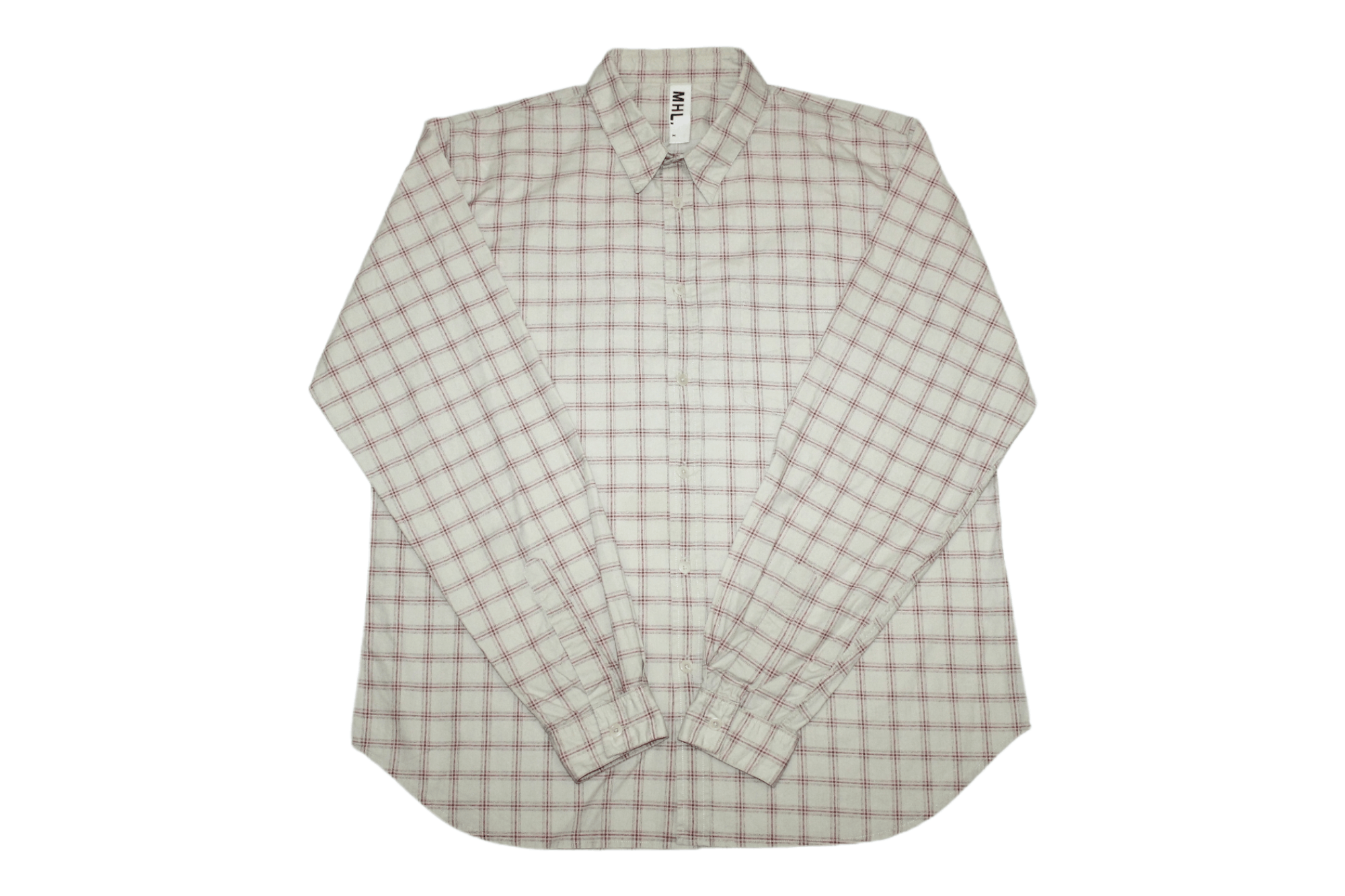 image of Margaret Howell Function & Utility Checkered Cotton Shirt in Beige, Men's (Size XL)