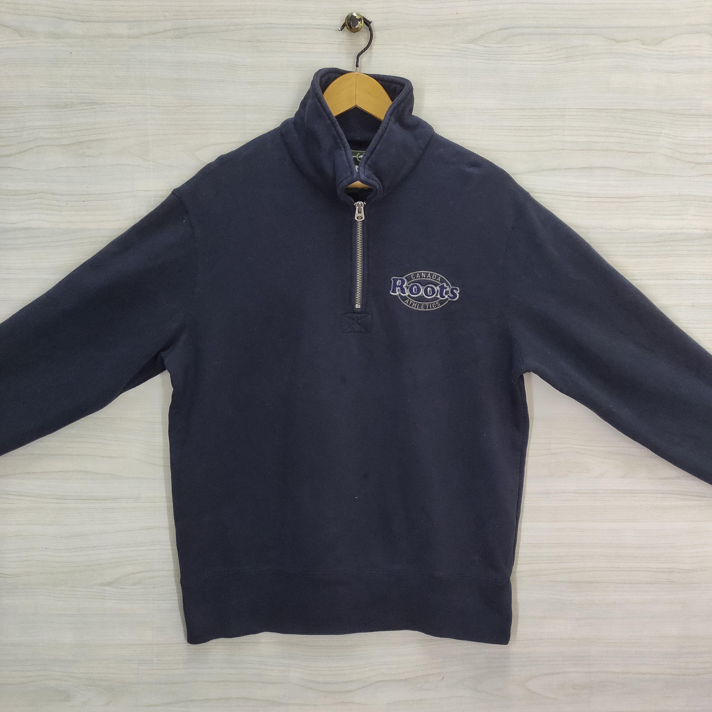 Roots Vtg Roots Canada Athletic Sweater Quarter Zip Size US L / EU 52-54 / 3 - 2 Thumbnail