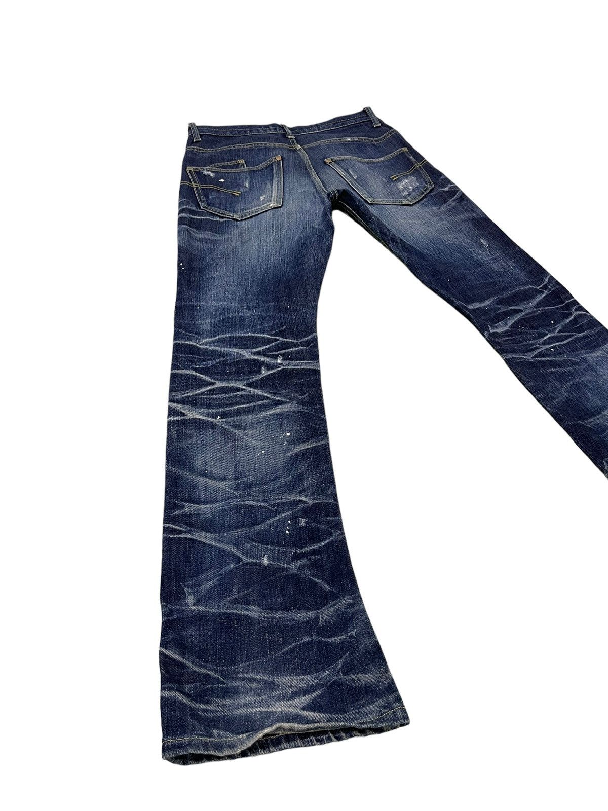 Japanese Brand Flare Jeans Jackrose Luv Maison Distress Denim Painted 5🟦 Size US 30 / EU 46 - 14 Thumbnail