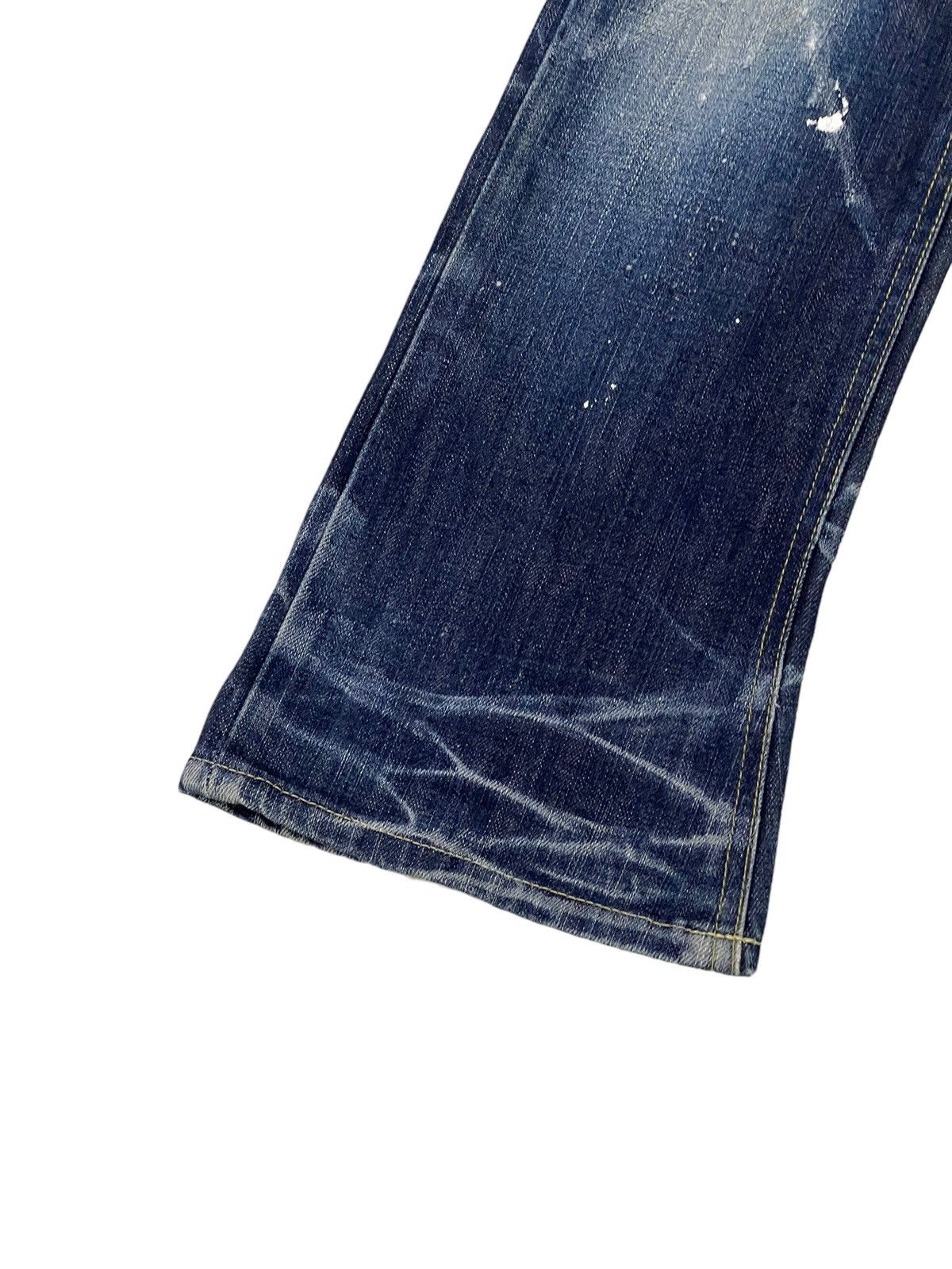 Japanese Brand Flare Jeans Jackrose Luv Maison Distress Denim Painted 5🟦 Size US 30 / EU 46 - 5 Thumbnail