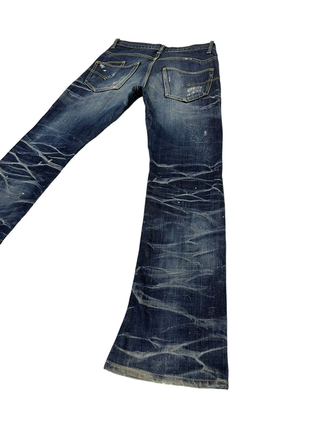 Japanese Brand Flare Jeans Jackrose Luv Maison Distress Denim Painted 5🟦 Size US 30 / EU 46 - 15 Thumbnail