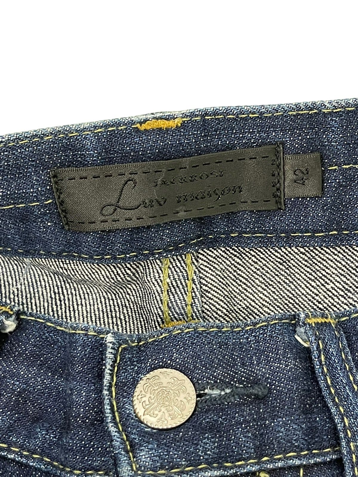 Japanese Brand Flare Jeans Jackrose Luv Maison Distress Denim Painted 5🟦 Size US 30 / EU 46 - 11 Thumbnail