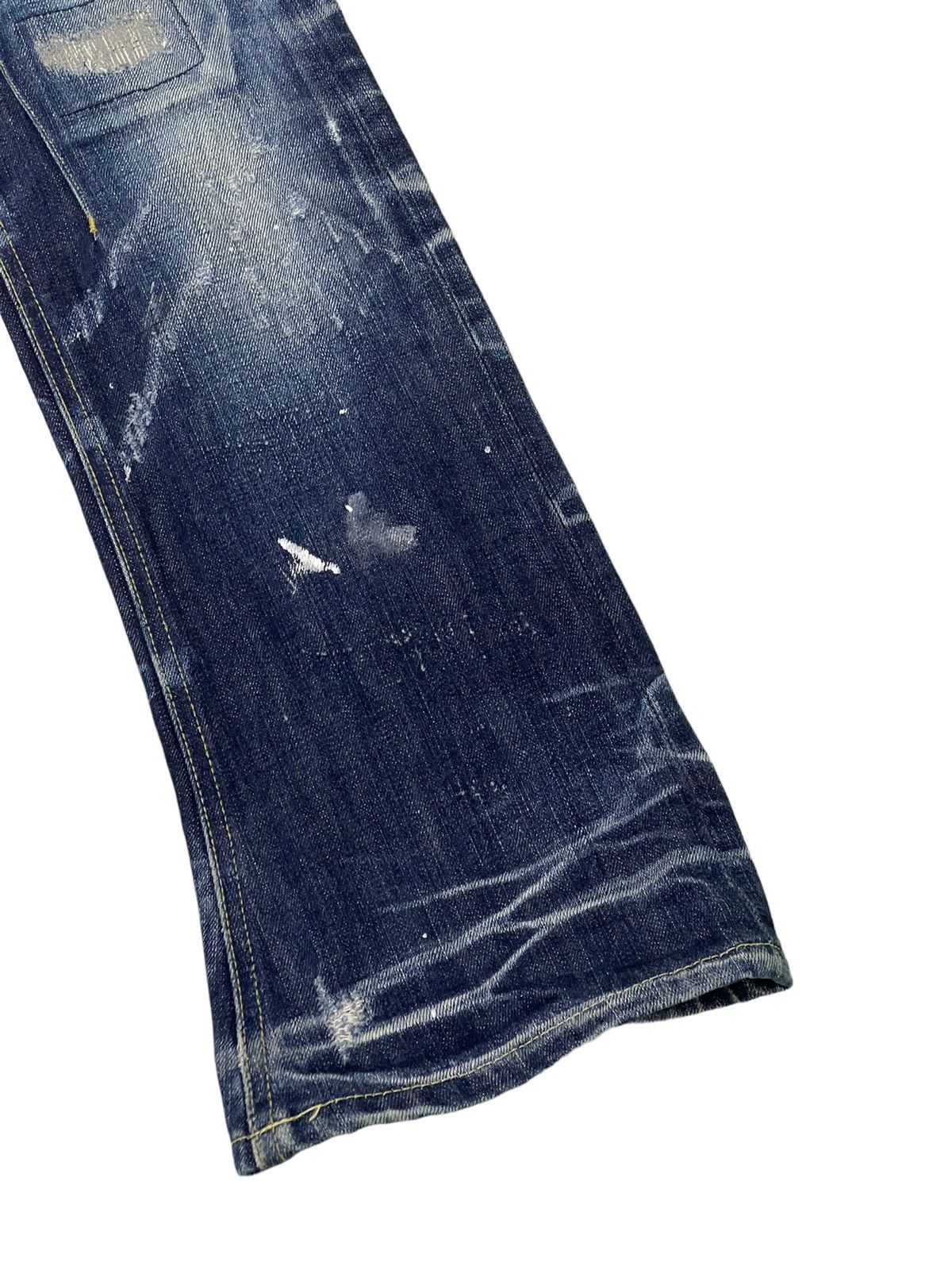 Japanese Brand Flare Jeans Jackrose Luv Maison Distress Denim Painted 5🟦 Size US 30 / EU 46 - 4 Thumbnail