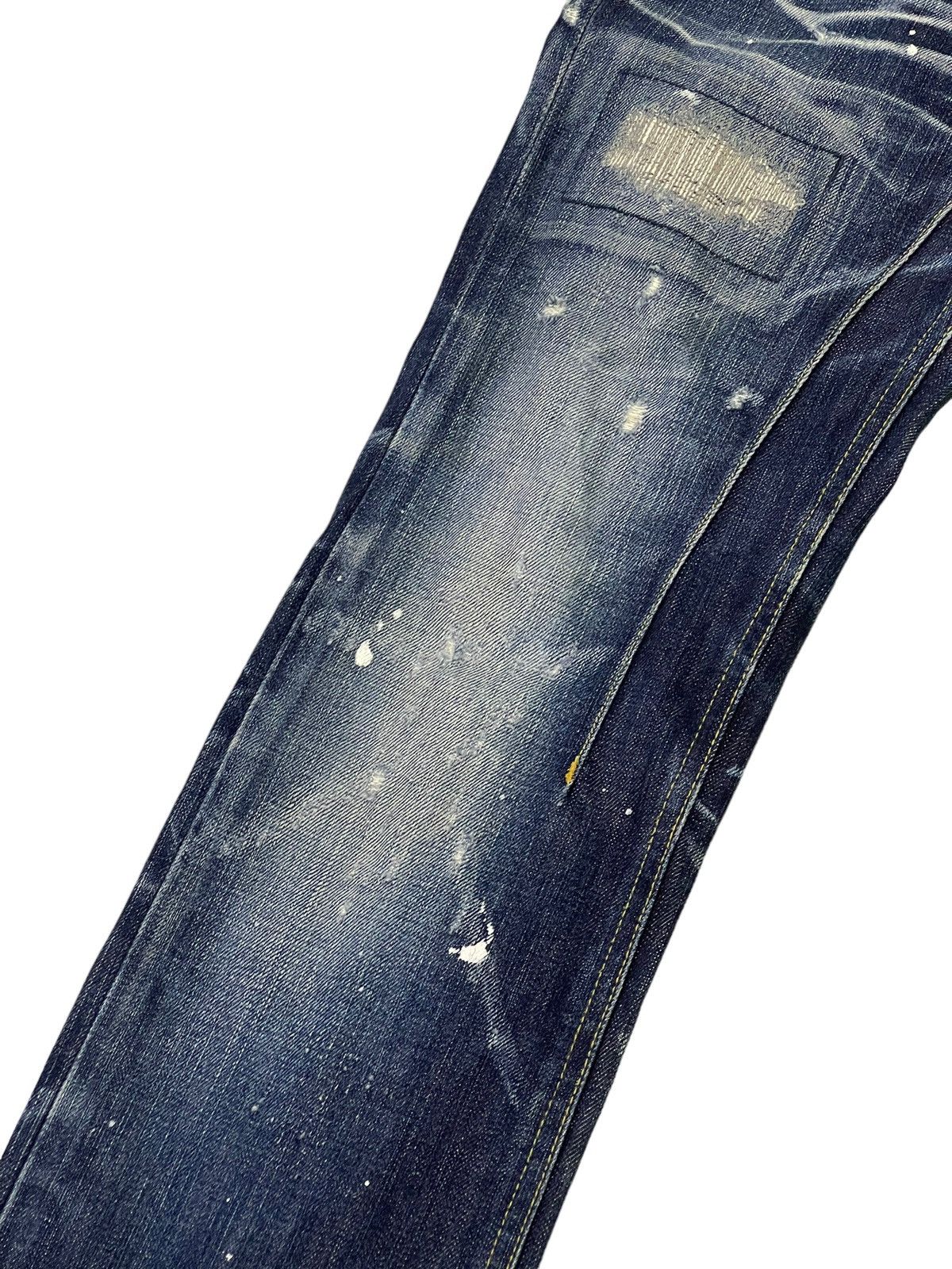 Japanese Brand Flare Jeans Jackrose Luv Maison Distress Denim Painted 5🟦 Size US 30 / EU 46 - 6 Thumbnail