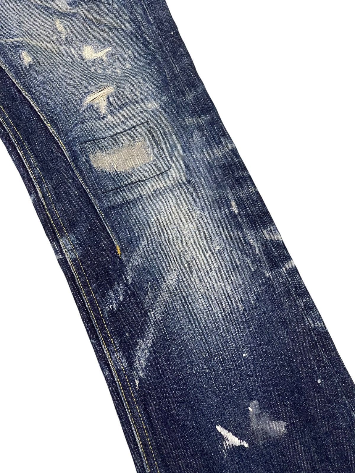 Japanese Brand Flare Jeans Jackrose Luv Maison Distress Denim Painted 5🟦 Size US 30 / EU 46 - 7 Thumbnail