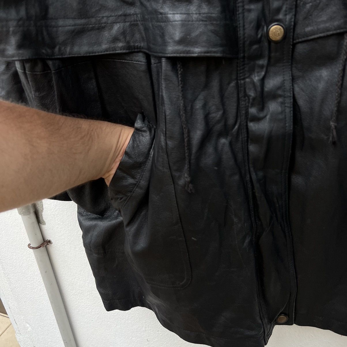 Other MULTI POCKET BIKER LEATHER JACKET NEW YORK DIRECT ACTION Size US XL / EU 56 / 4 - 5 Thumbnail